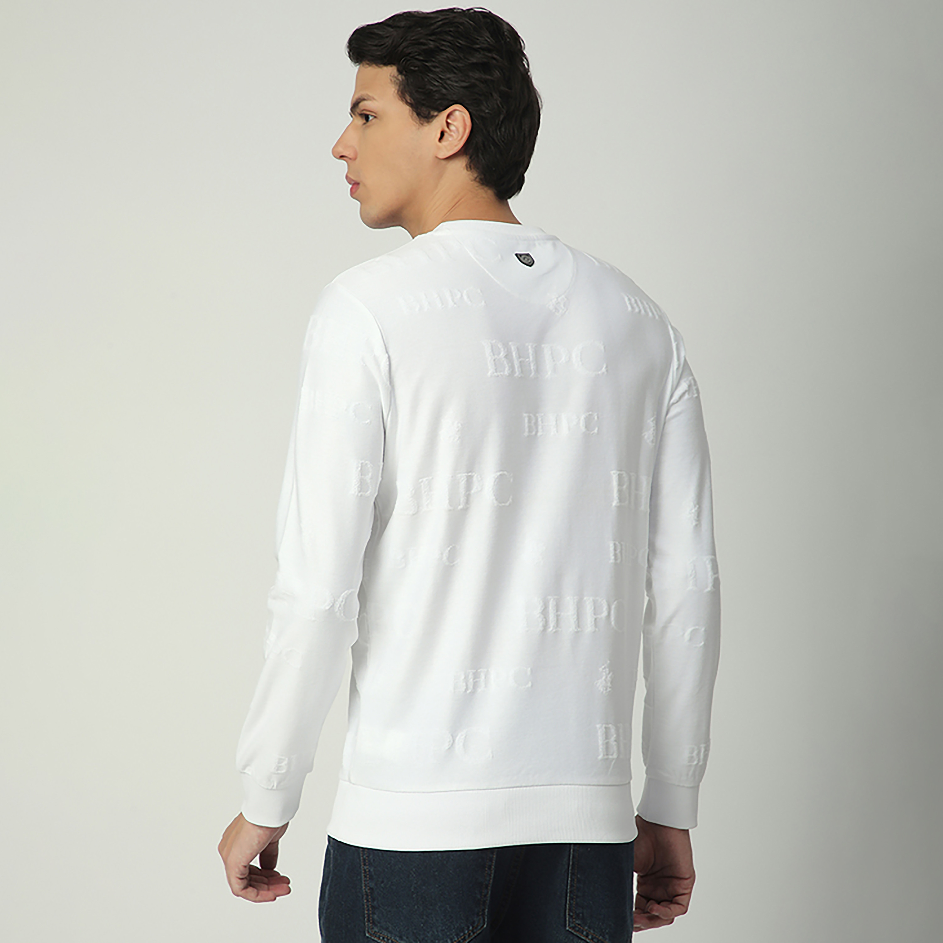 Beverly Hills Polo Club Jacquard Logo Round Neck Long Sleeves Men's Sweatshirt-men-winterwear-hoodiesandsweatshirts-image-5