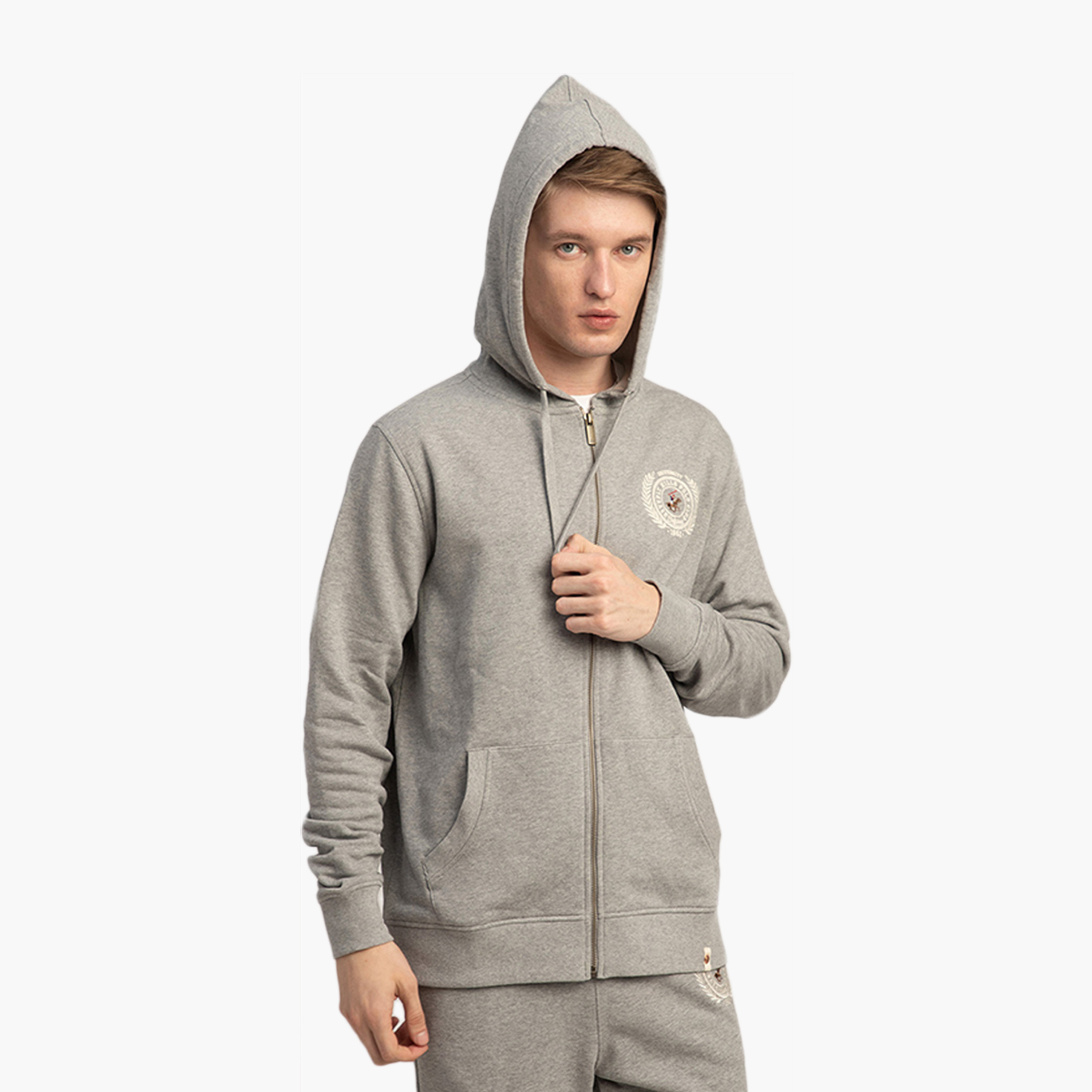 Beverly Hills Polo Club Plain Hooded Neck Long Sleeves Men's Zip Through Sweatshirt-men-winterwear-hoodiesandsweatshirts-image-1