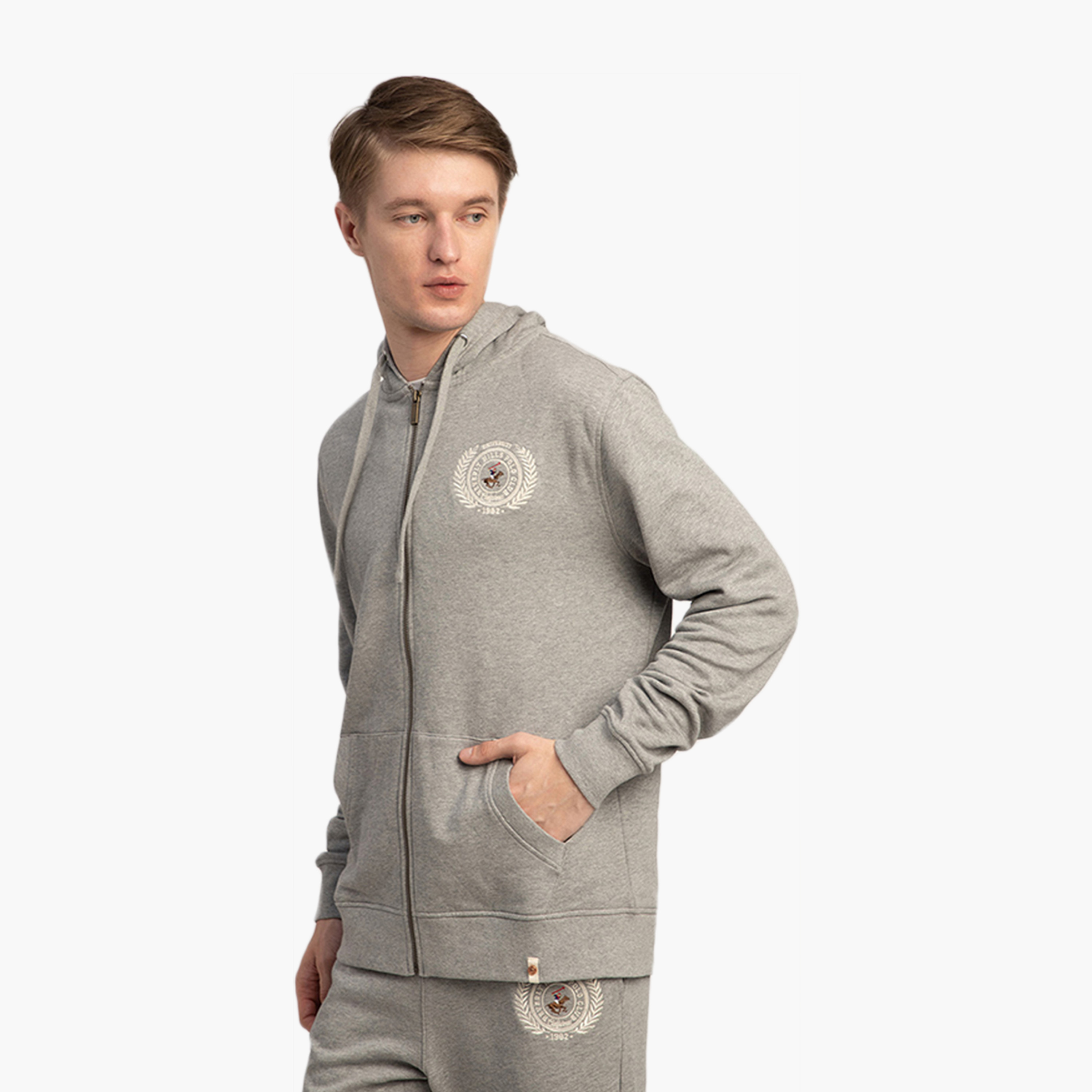 Beverly Hills Polo Club Plain Hooded Neck Long Sleeves Men's Zip Through Sweatshirt-men-winterwear-hoodiesandsweatshirts-image-2