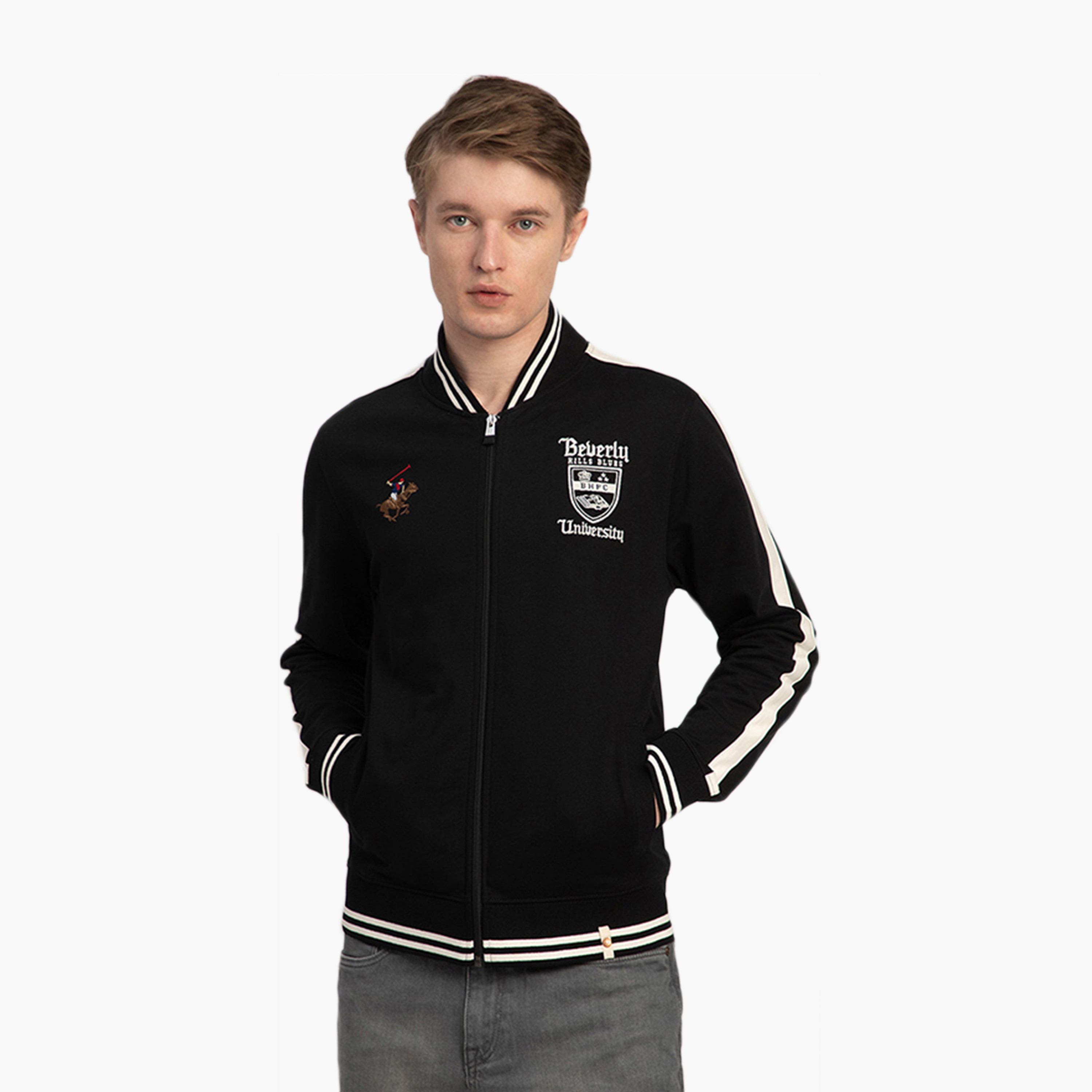 Beverly Hills Polo Club Printed Collared Long Sleeves Men's Jacket-men-clothing-jacketsandblazers-jackets-image-1