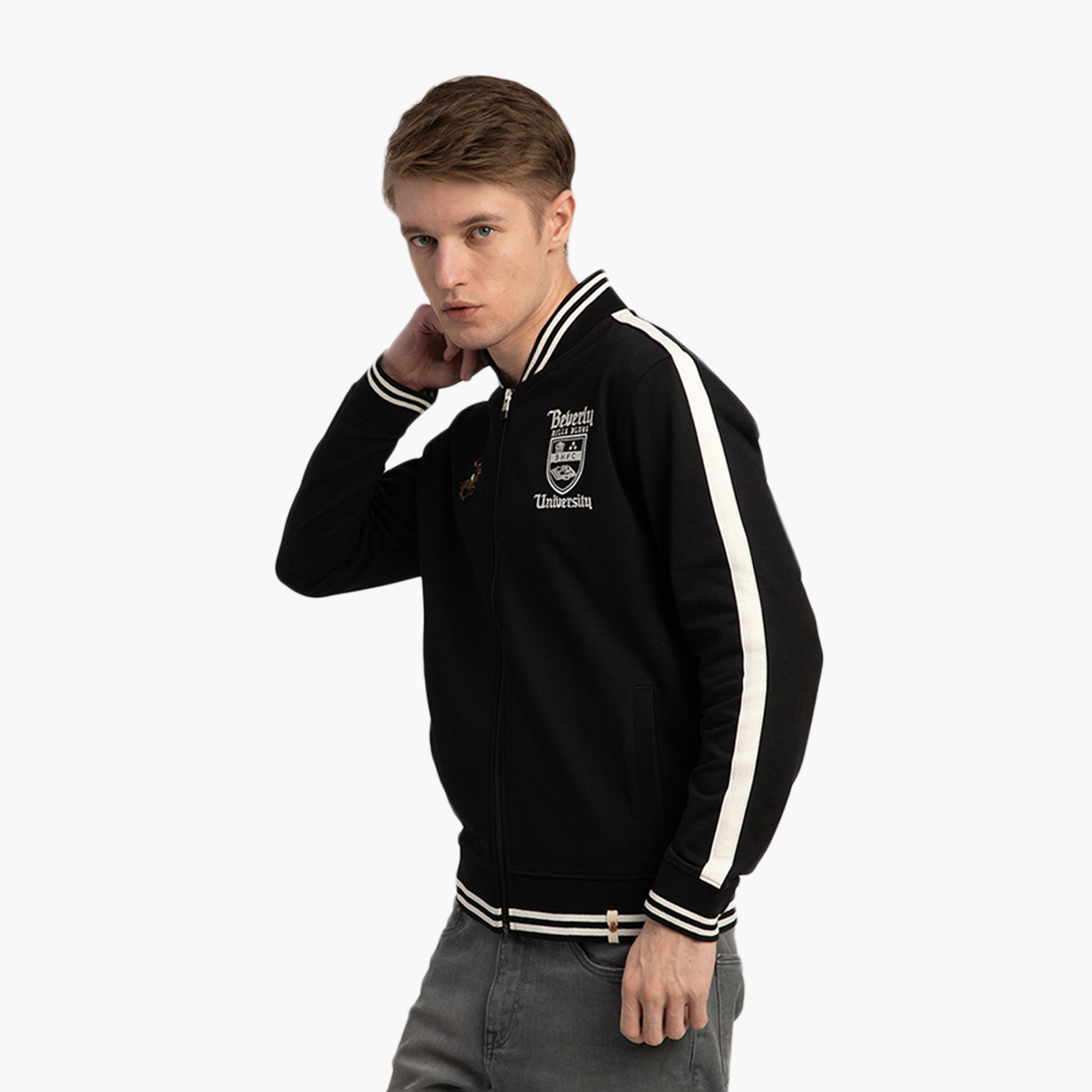 Beverly Hills Polo Club Printed Collared Long Sleeves Men's Jacket-men-clothing-jacketsandblazers-jackets-image-2