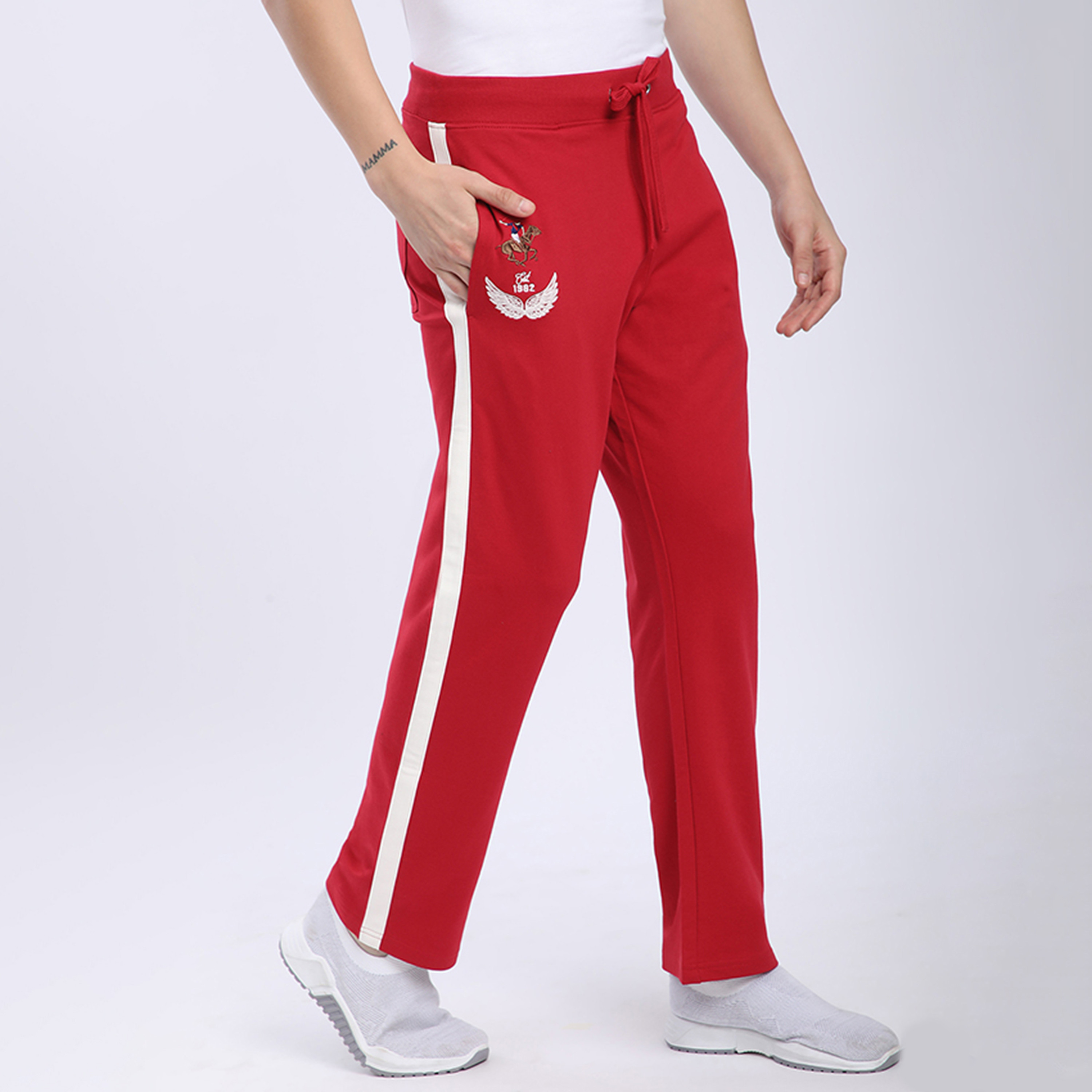 Beverly Hills Polo Club Plain Mid-Rise Drawstring Closure Men's Track Pants-men-clothing-bottoms-joggers-image-3