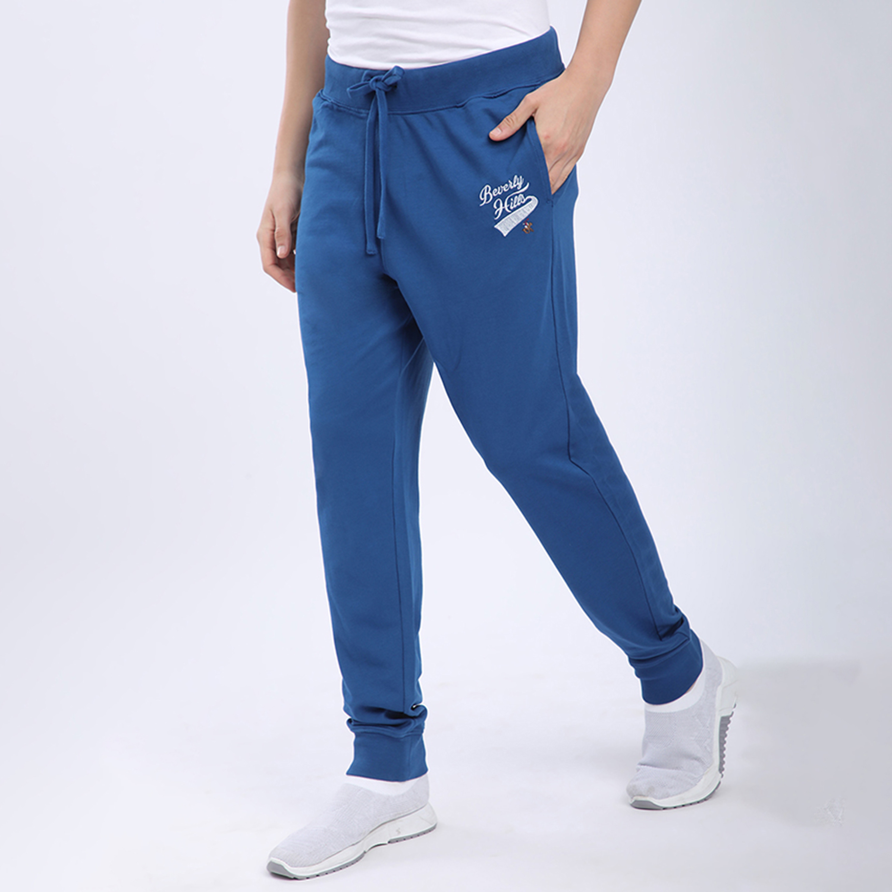 Beverly Hills Polo Club Plain Mid-Rise Drawstring Closure Men's Track Pants-men-clothing-bottoms-joggers-image-2