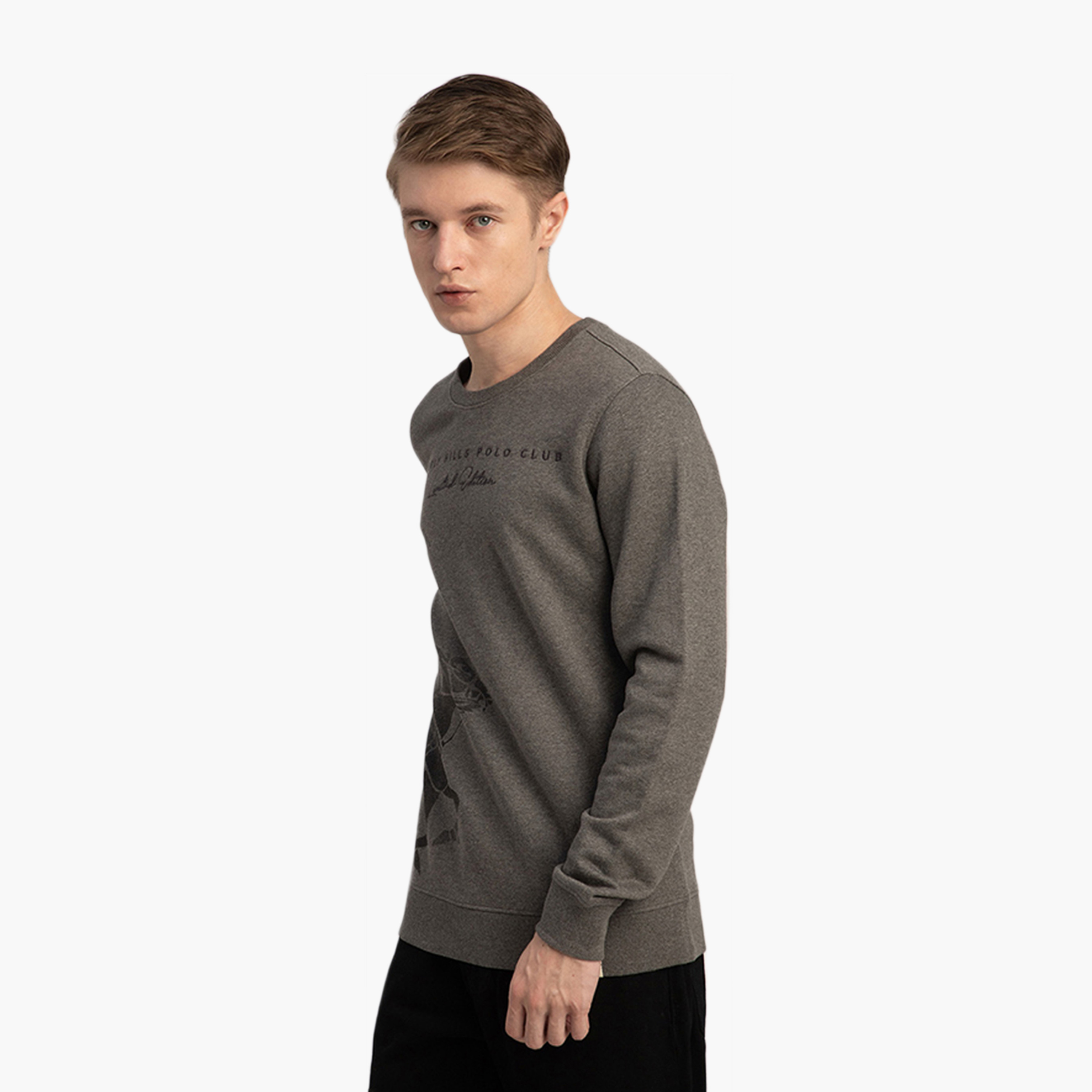 سويت شيرت رجالي مطبوع بياقة دائرية وأكمام طويلة من بيفرلي هيلز بولو كلوب.-men-winterwear-hoodiesandsweatshirts-image-2