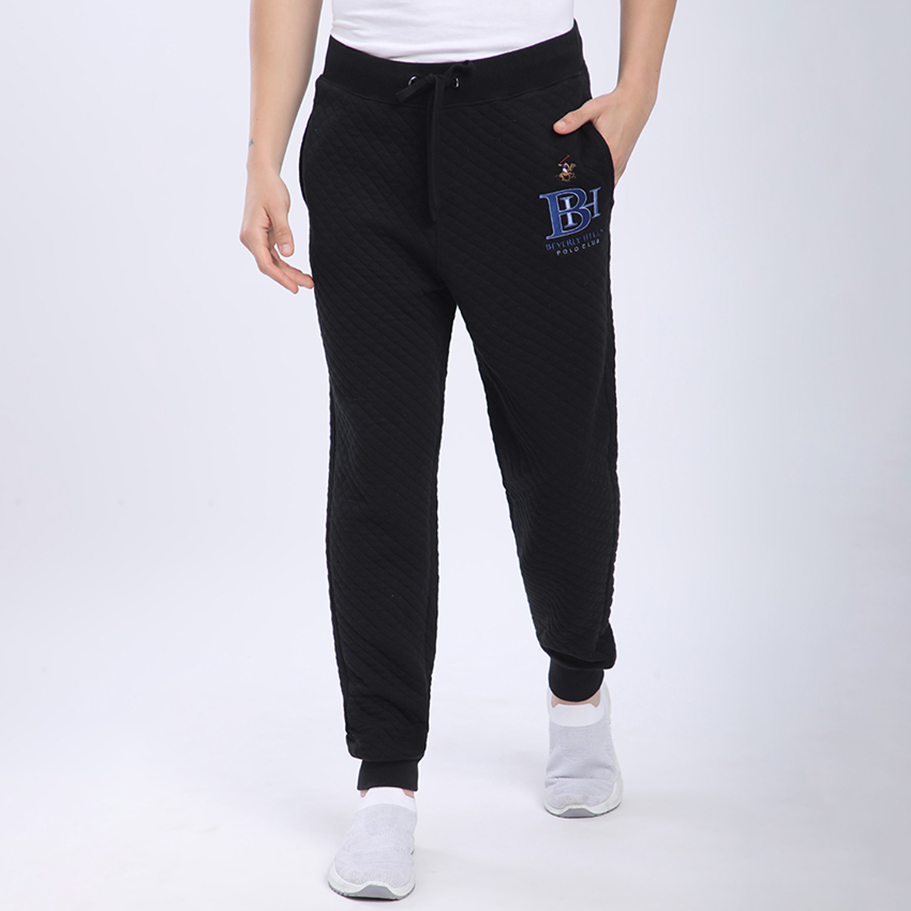 Beverly Hills Polo Club Textured Mid-Rise Drawstring Closure Men's Track Pants-men-clothing-bottoms-joggers-image-1