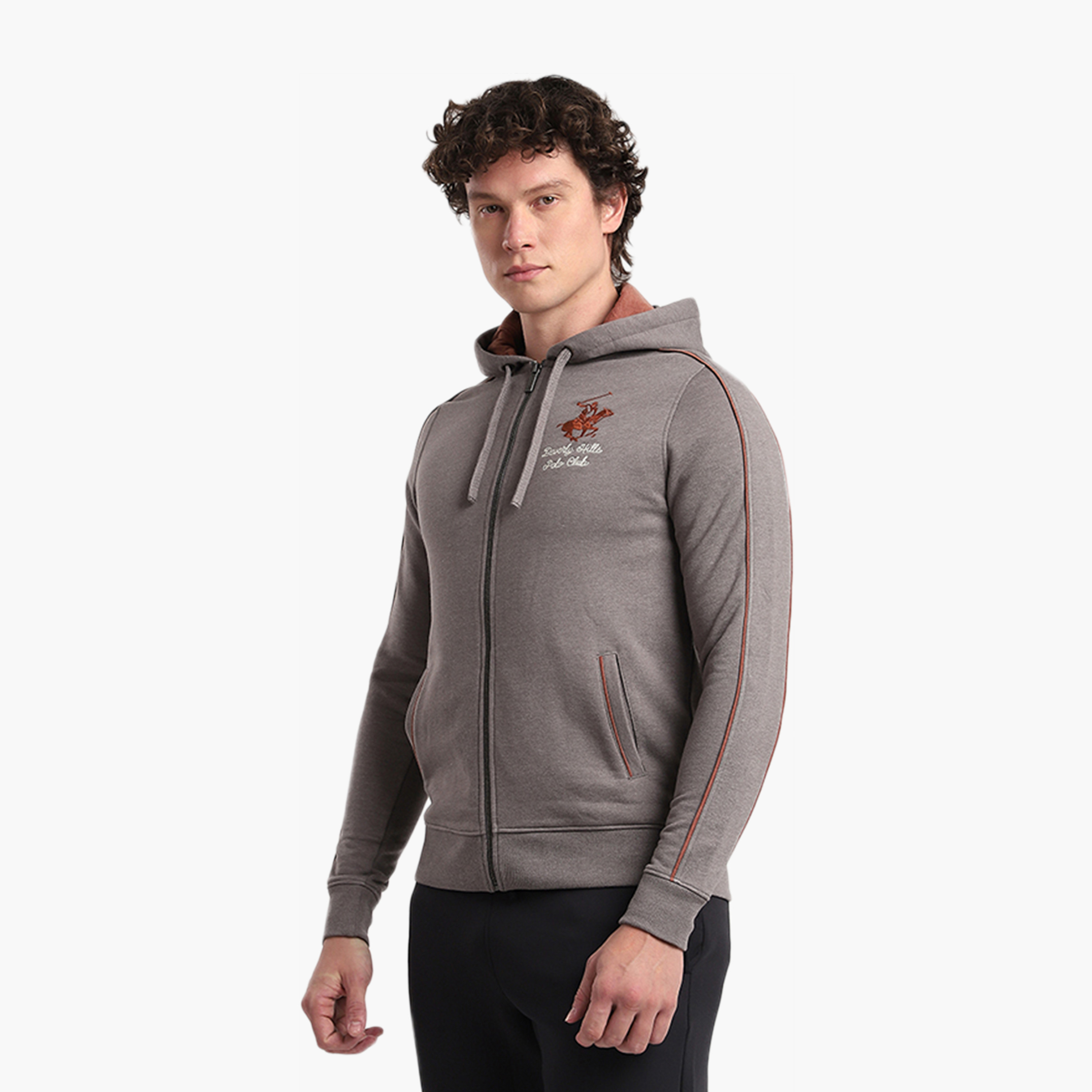 Beverly Hills Polo Club Applique Hooded Neck Long Sleeves Men's Zip Through Sweatshirt-men-winterwear-hoodiesandsweatshirts-image-2