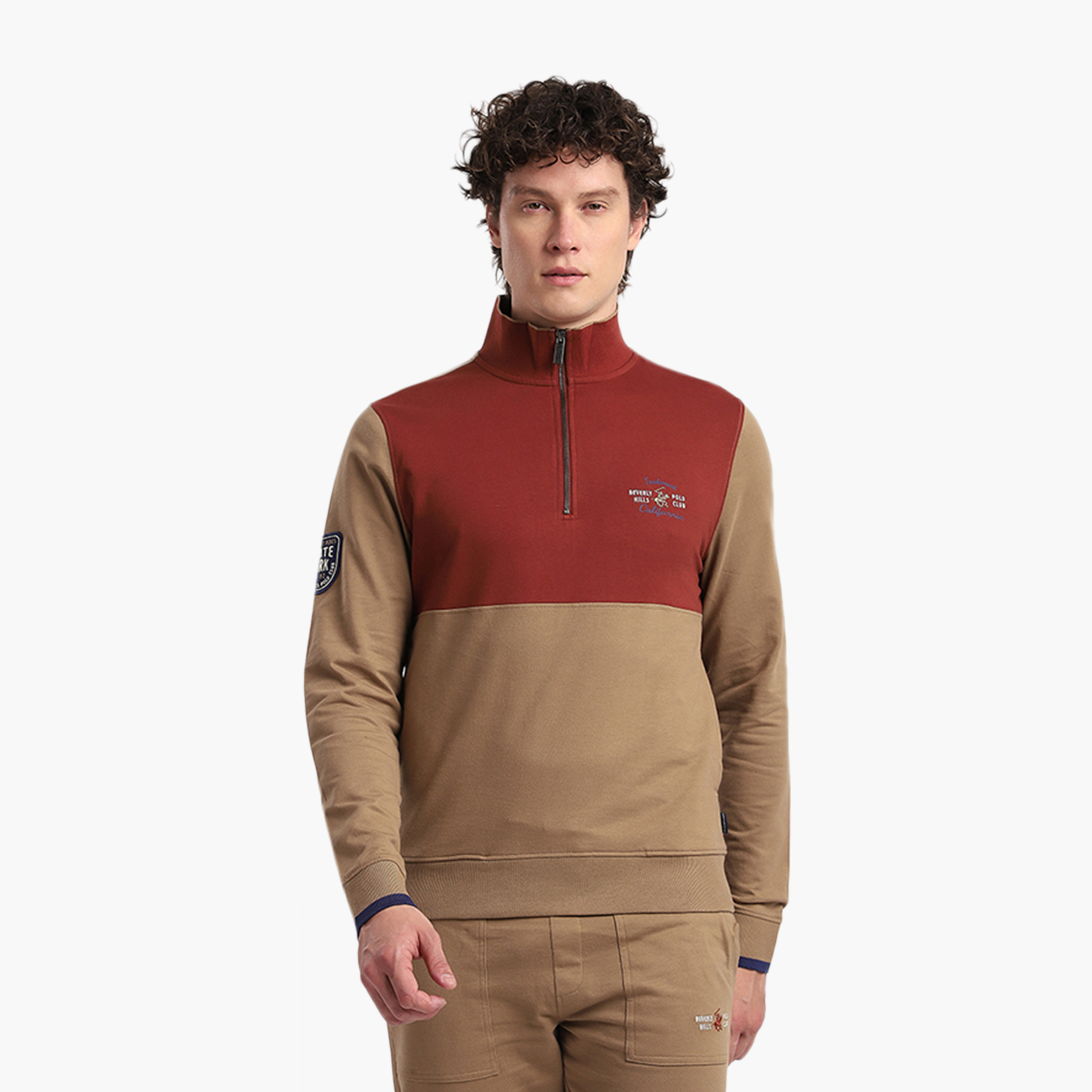 Beverly Hills Polo Club Color-Block High Neck Long Sleeves Men's Sweatshirt-men-winterwear-hoodiesandsweatshirts-image-1