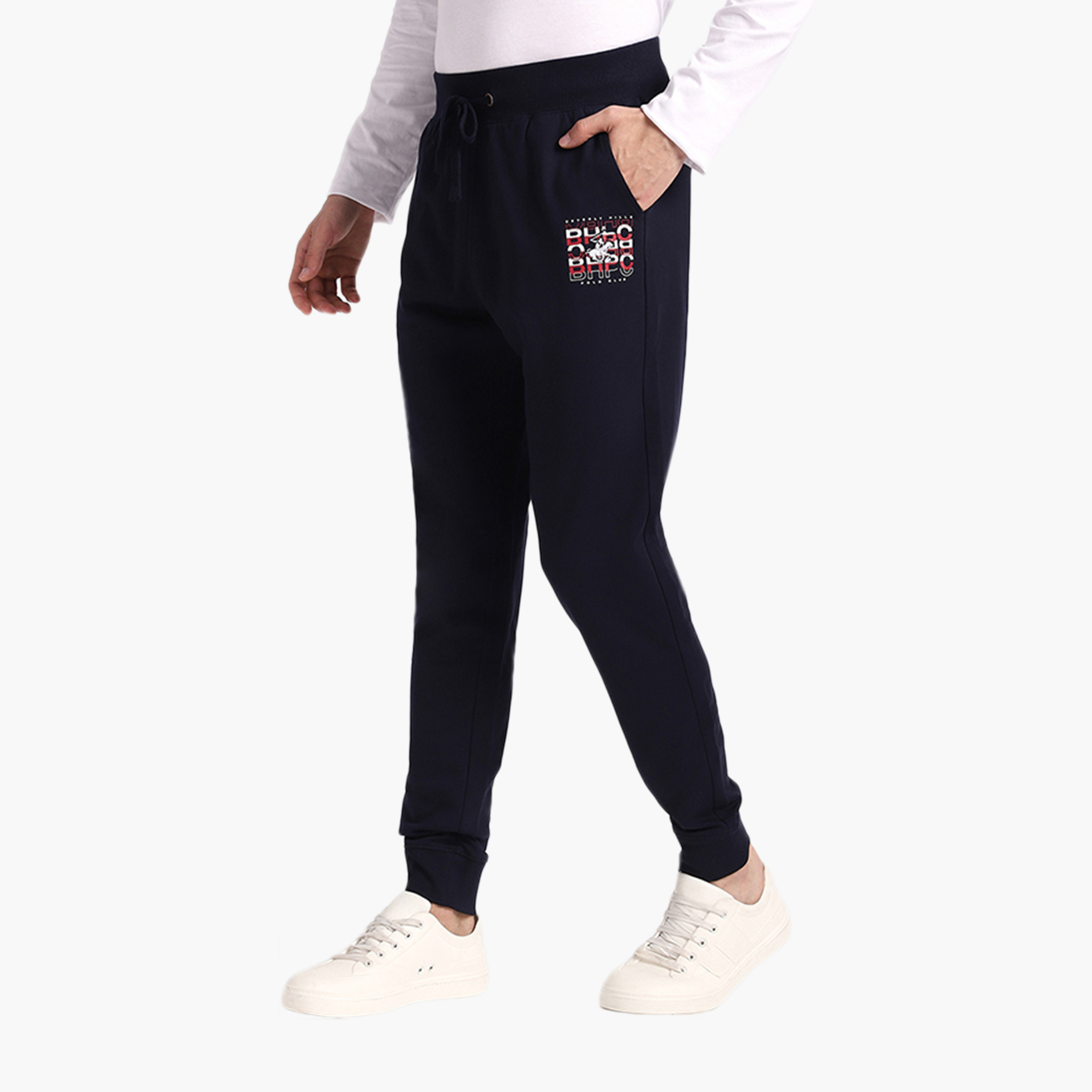 جوغر رجالي سادة بخصر متوسط ​​ورباط من بيفرلي هيلز بولو كلوب-men-clothing-bottoms-joggers-image-2