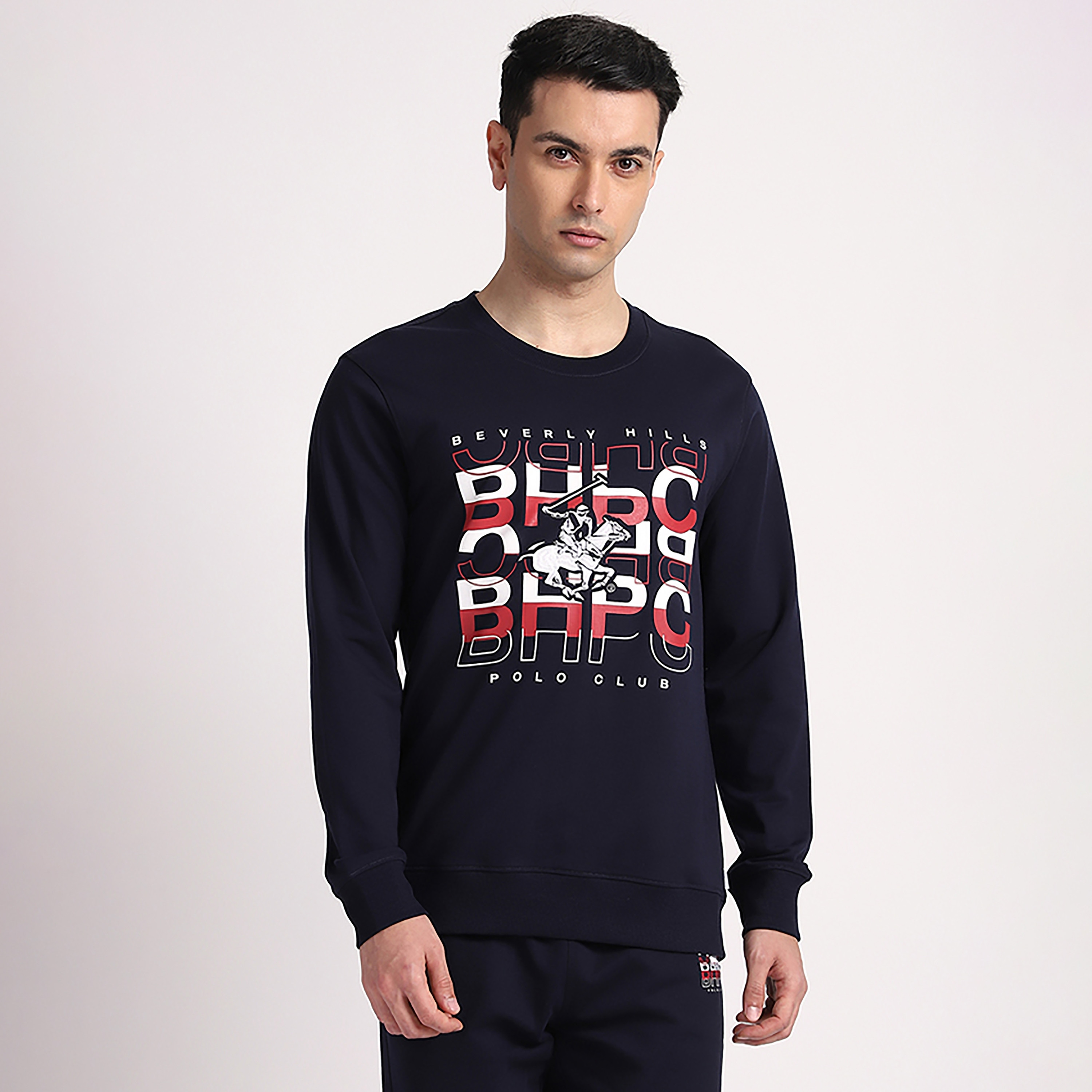 سويت شيرت رجالي بطبعة جرافيك بياقة مستديرة وأكمام طويلة من بيفرلي هيلز بولو كلوب-men-winterwear-hoodiesandsweatshirts-image-1