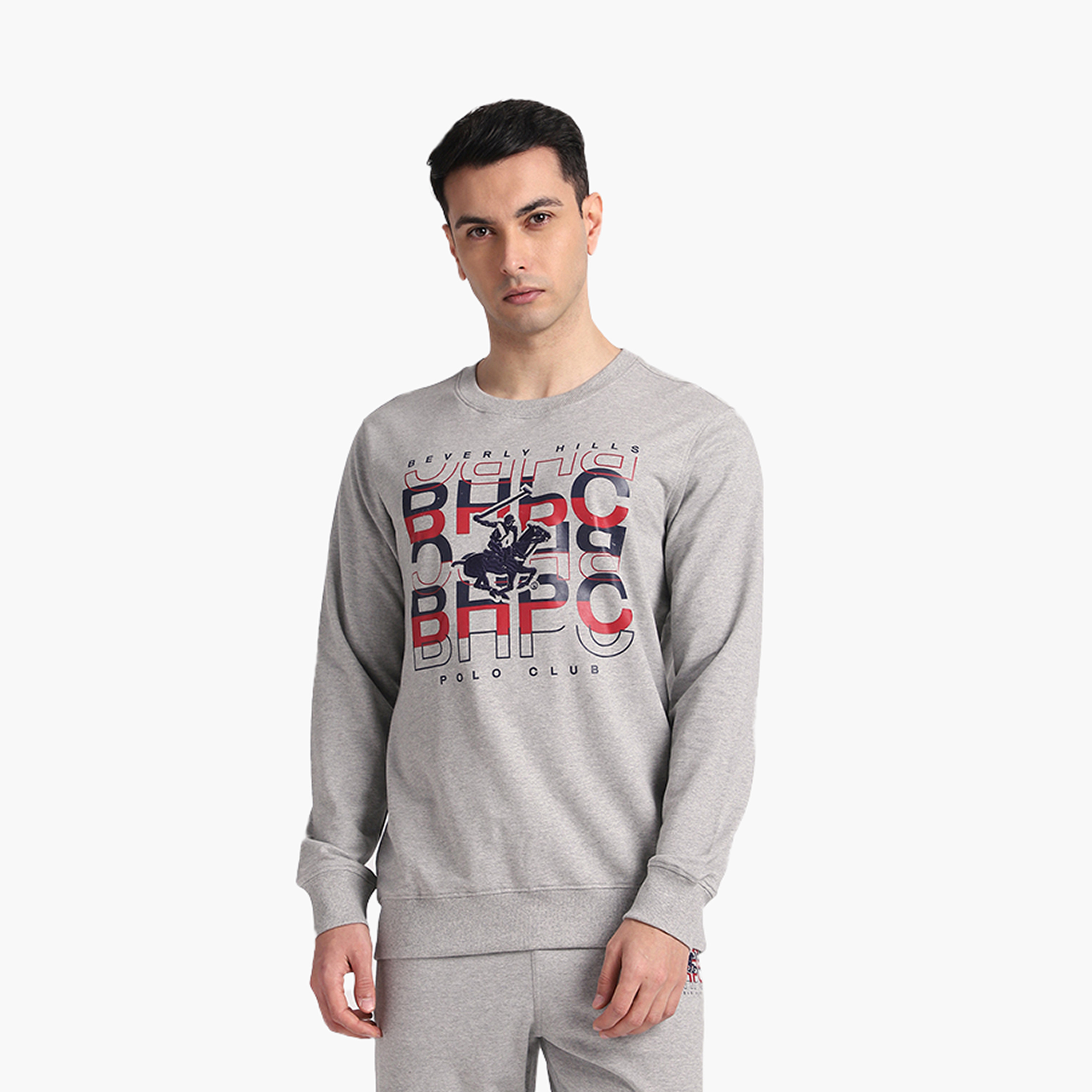 سويت شيرت رجالي بطبعة جرافيك بياقة مستديرة وأكمام طويلة من بيفرلي هيلز بولو كلوب-men-winterwear-hoodiesandsweatshirts-image-6