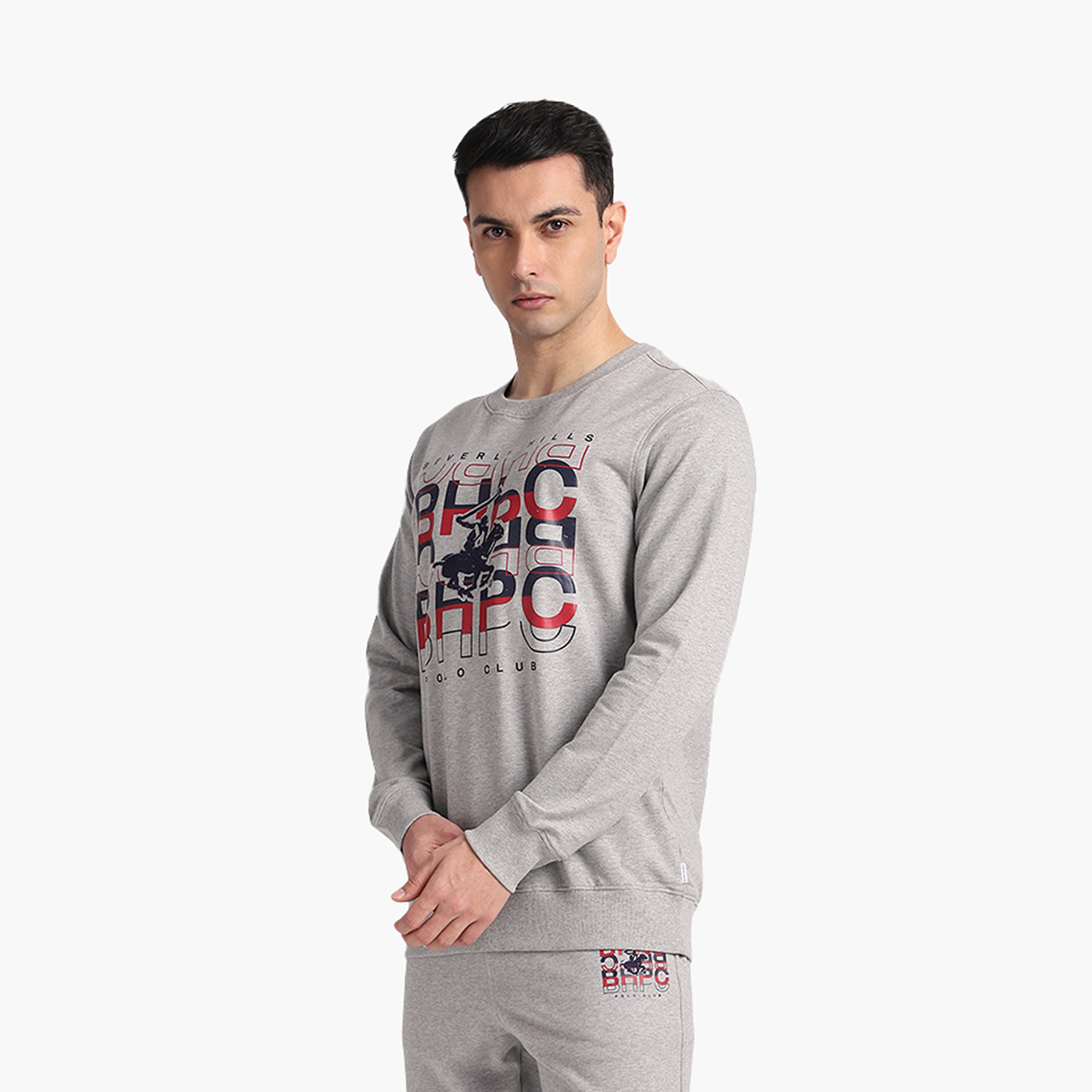 سويت شيرت رجالي بطبعة جرافيك بياقة مستديرة وأكمام طويلة من بيفرلي هيلز بولو كلوب-men-winterwear-hoodiesandsweatshirts-image-7