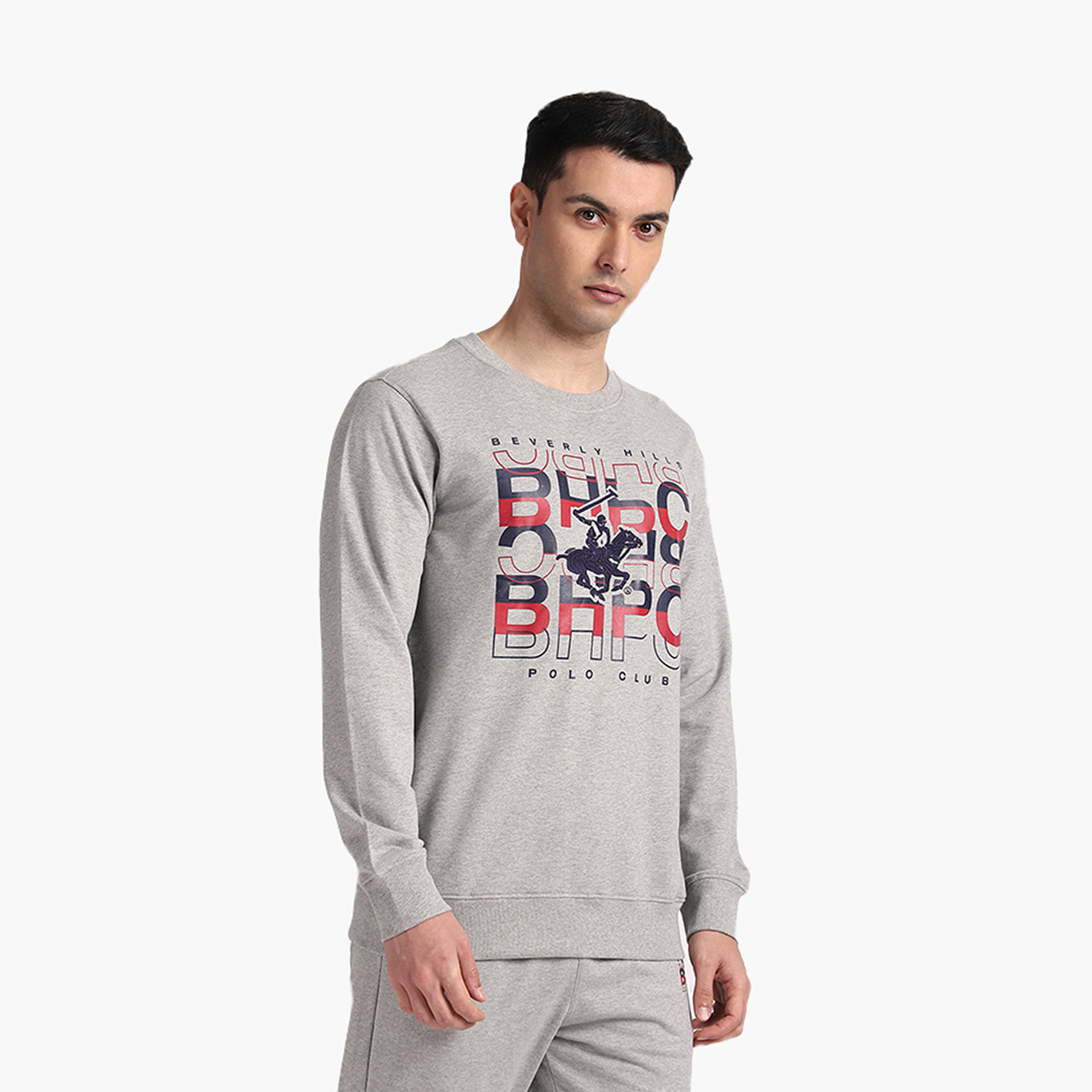 سويت شيرت رجالي بطبعة جرافيك بياقة مستديرة وأكمام طويلة من بيفرلي هيلز بولو كلوب-men-winterwear-hoodiesandsweatshirts-image-8