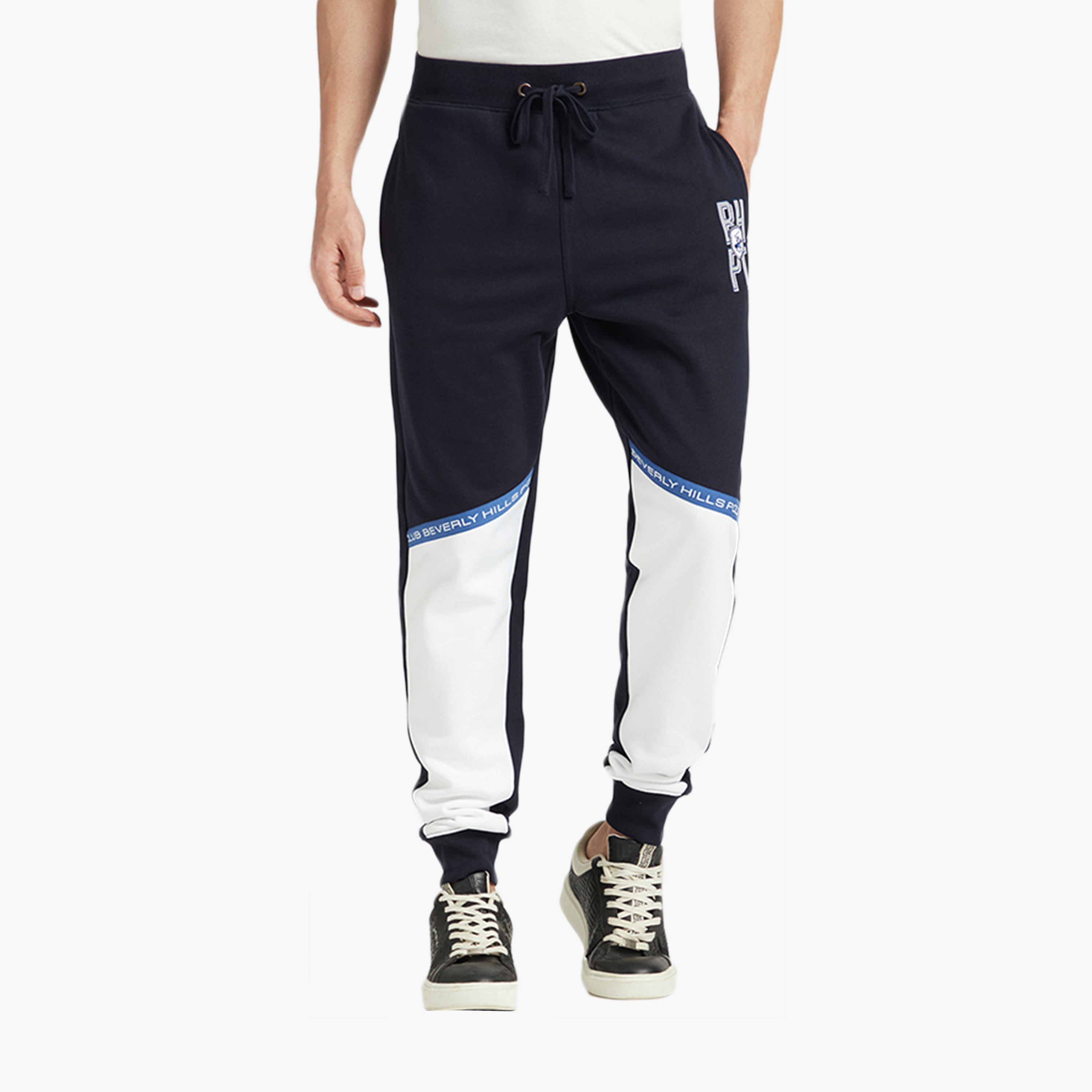 Beverly Hills Polo Club Color Blocked Mid Rise Drawstring Men's Joggers-men-clothing-bottoms-joggers-image-1