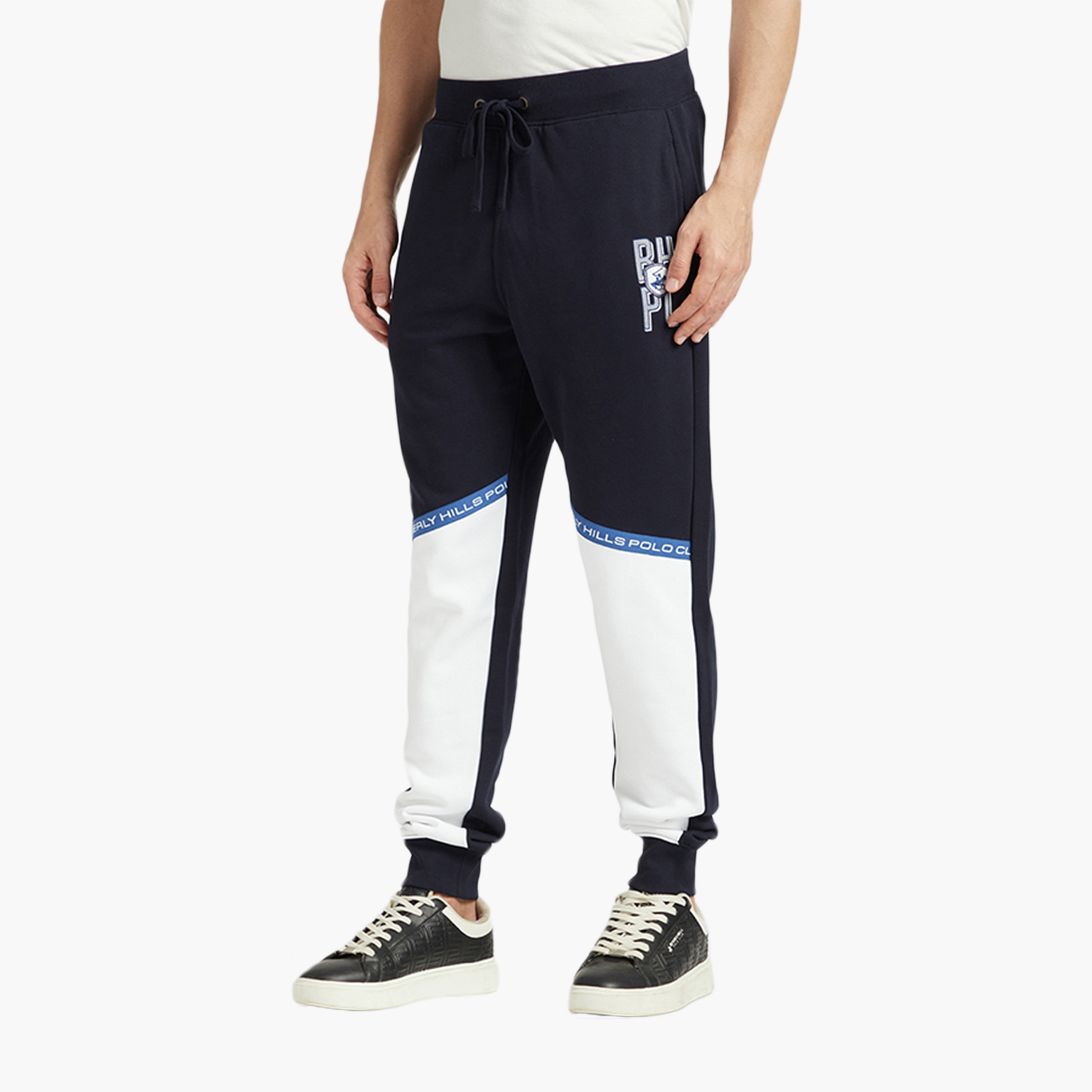 Beverly Hills Polo Club Color Blocked Mid Rise Drawstring Men's Joggers-men-clothing-bottoms-joggers-image-2