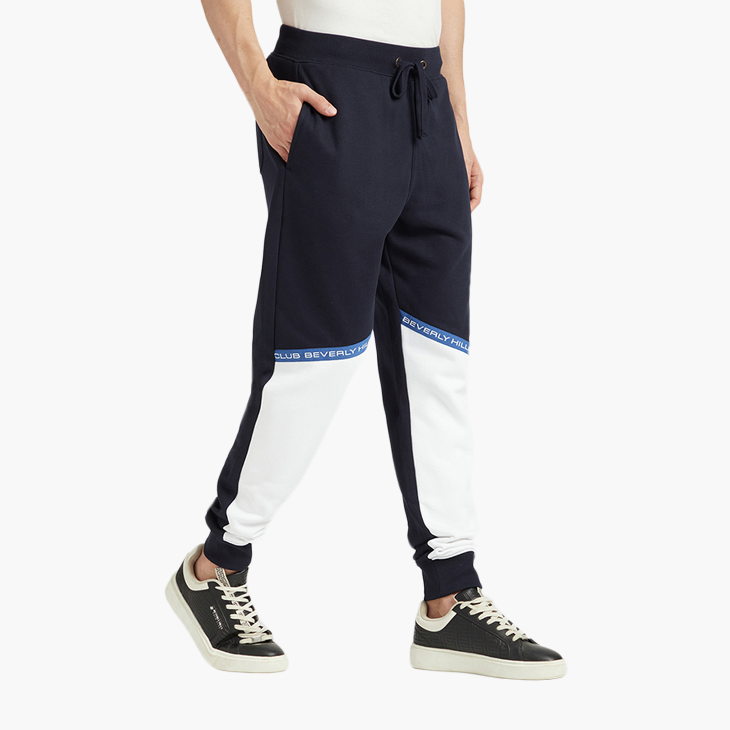 Beverly Hills Polo Club Color Blocked Mid Rise Drawstring Men's Joggers-men-clothing-bottoms-joggers-image-3