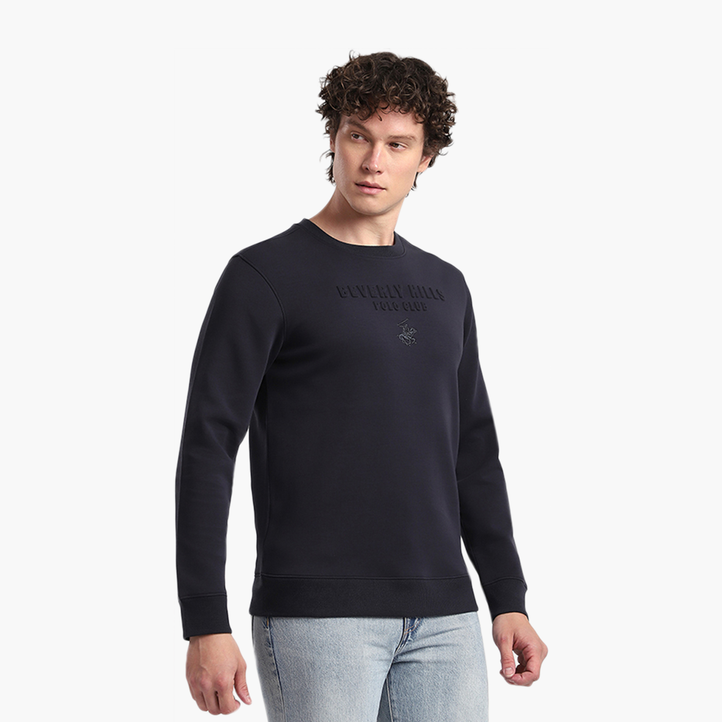 Beverly Hills Polo Club Embossed Logo Round Neck Long Sleeves Men's Sweatshirt-men-winterwear-hoodiesandsweatshirts-image-3
