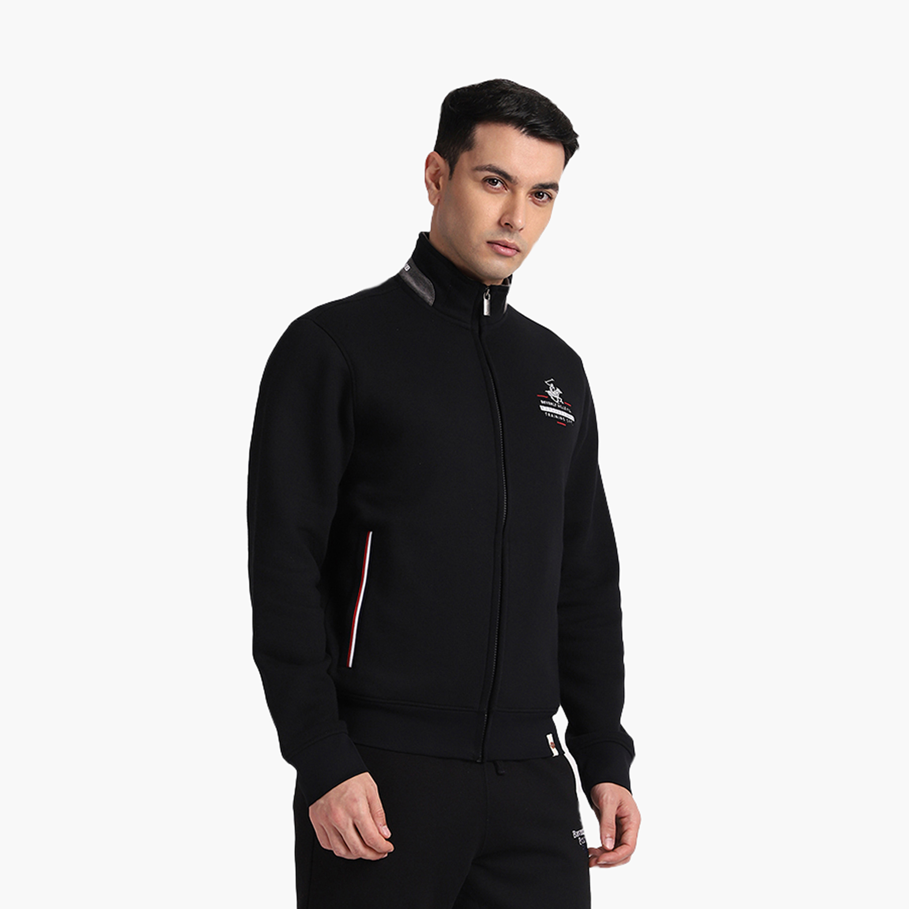 Beverly Hills Polo Club Plain High Neck Long Sleeves Zip-Through Men's Sweatshirt-men-winterwear-hoodiesandsweatshirts-image-3