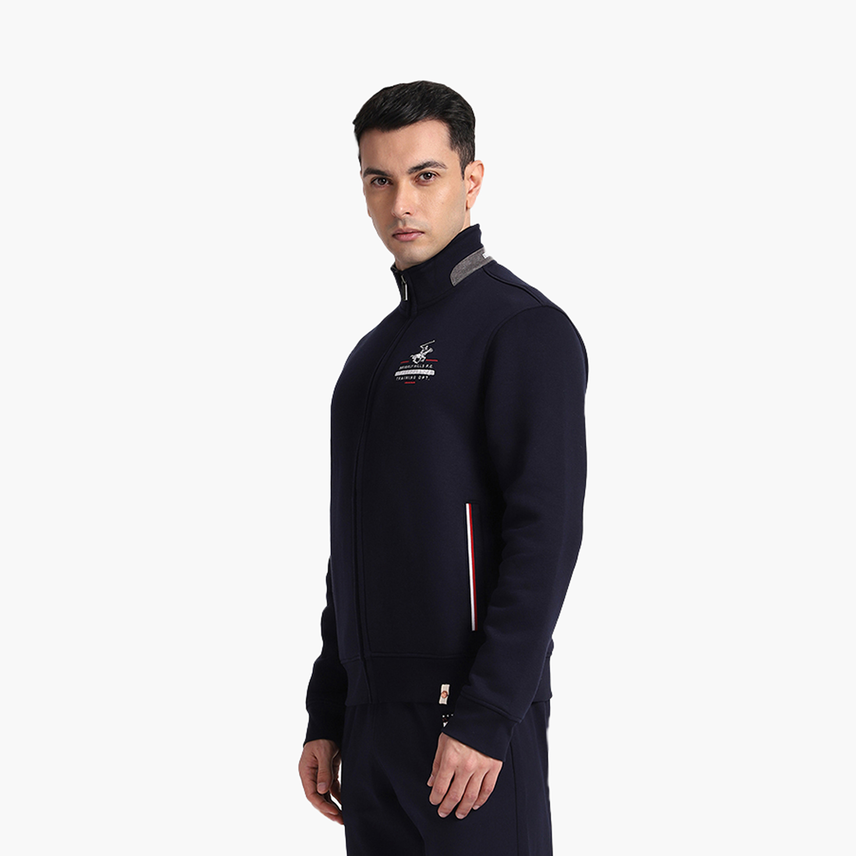 سويت شيرت سادة بياقة عالية وأكمام طويلة بسحاب من بيفرلي هيلز بولو كلوب-men-winterwear-hoodiesandsweatshirts-image-2