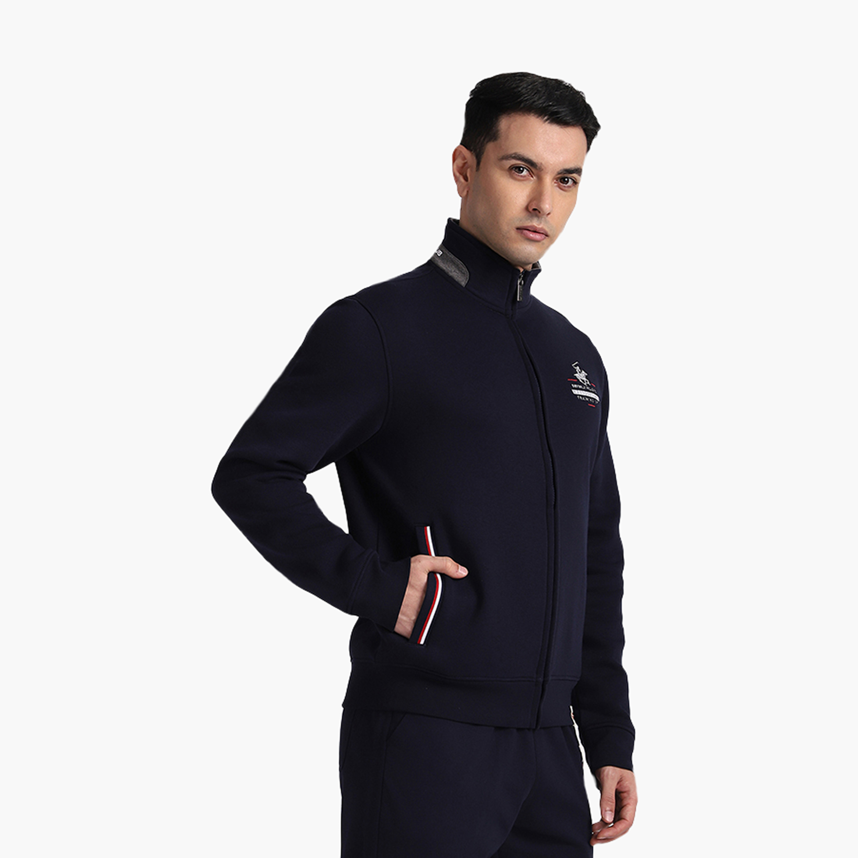 سويت شيرت سادة بياقة عالية وأكمام طويلة بسحاب من بيفرلي هيلز بولو كلوب-men-winterwear-hoodiesandsweatshirts-image-3