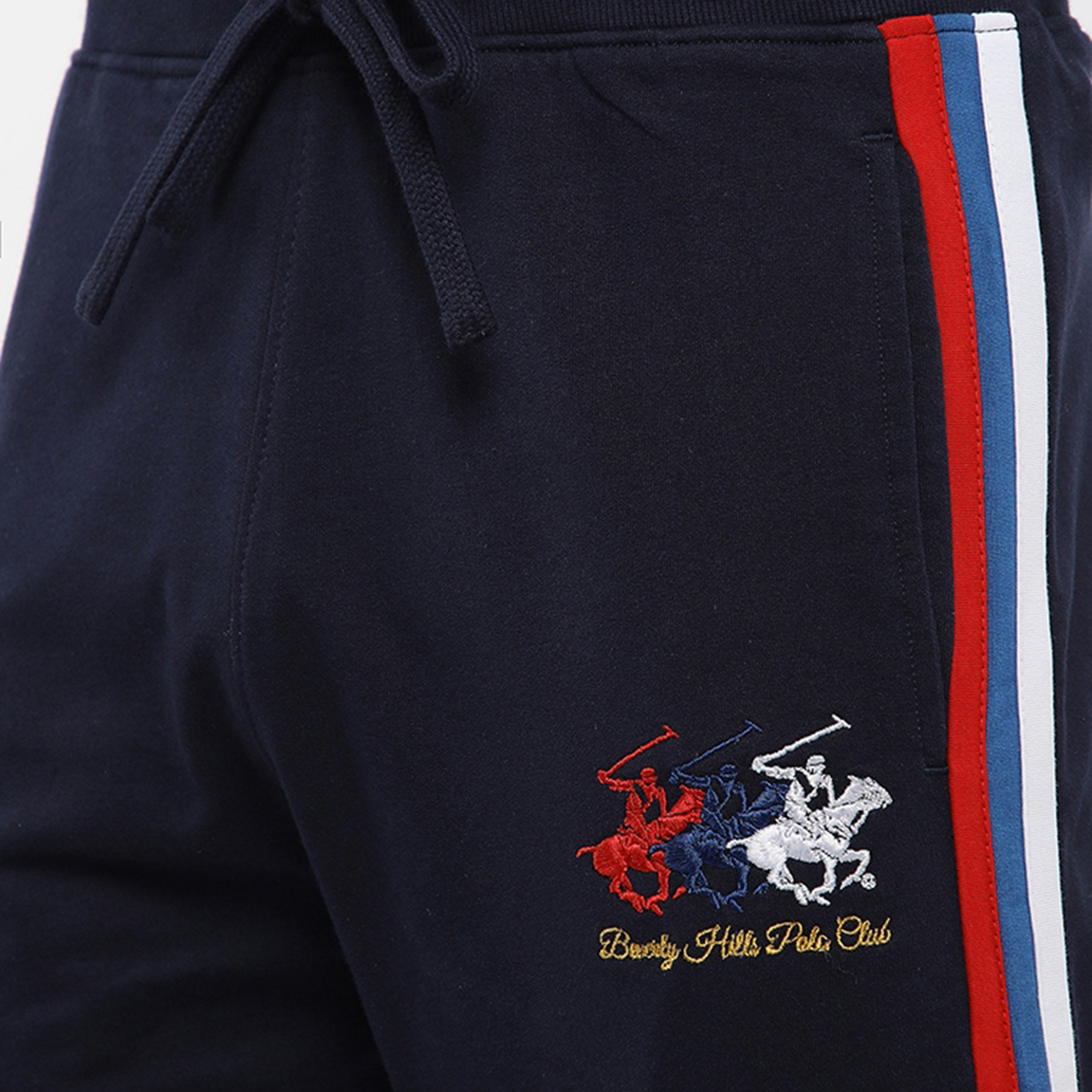 Beverly Hills Polo Club Plain Drawstring Mid-Rise Men's Track Pants-men-clothing-bottoms-joggers-image-2