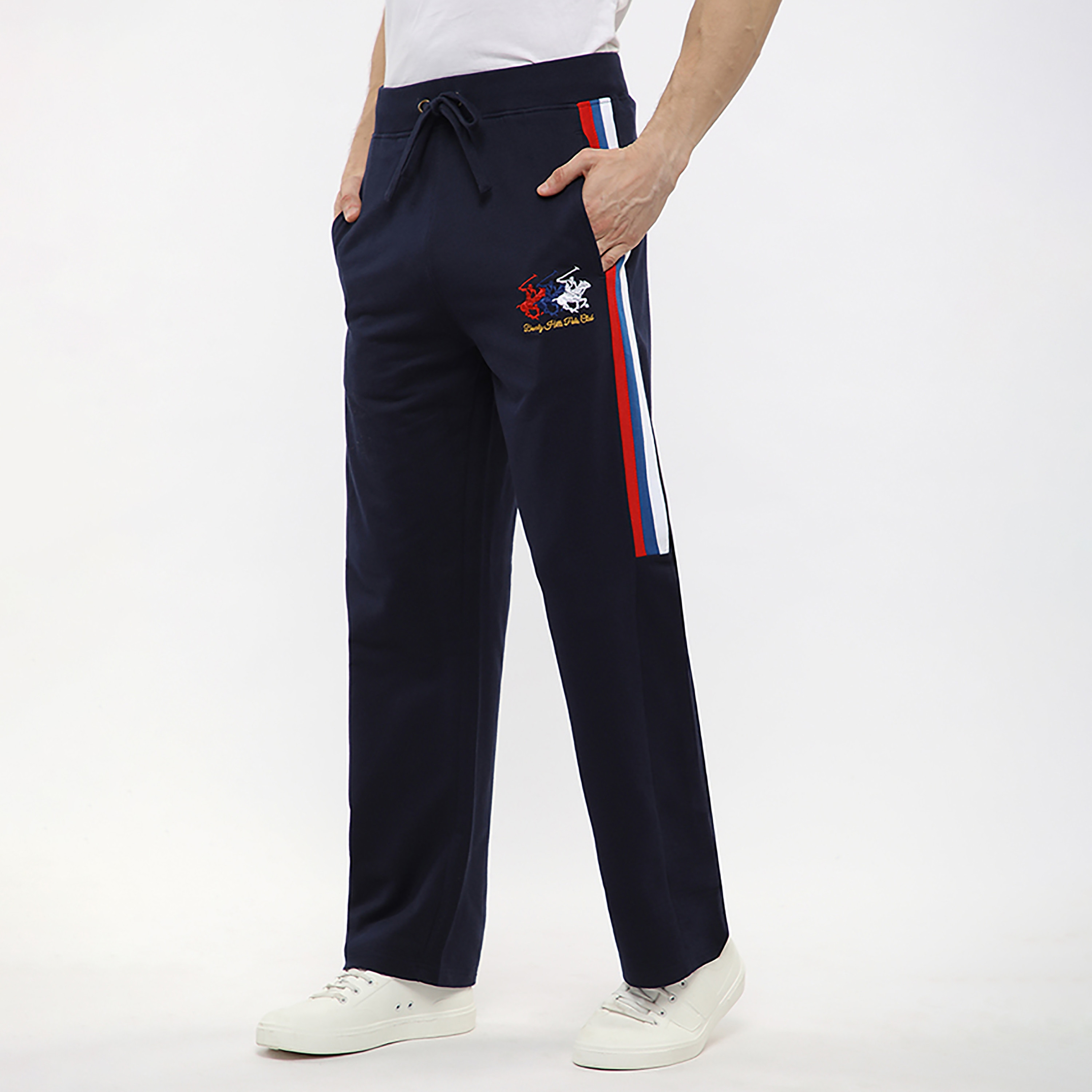 Beverly Hills Polo Club Plain Drawstring Mid-Rise Men's Track Pants-men-clothing-bottoms-joggers-image-4