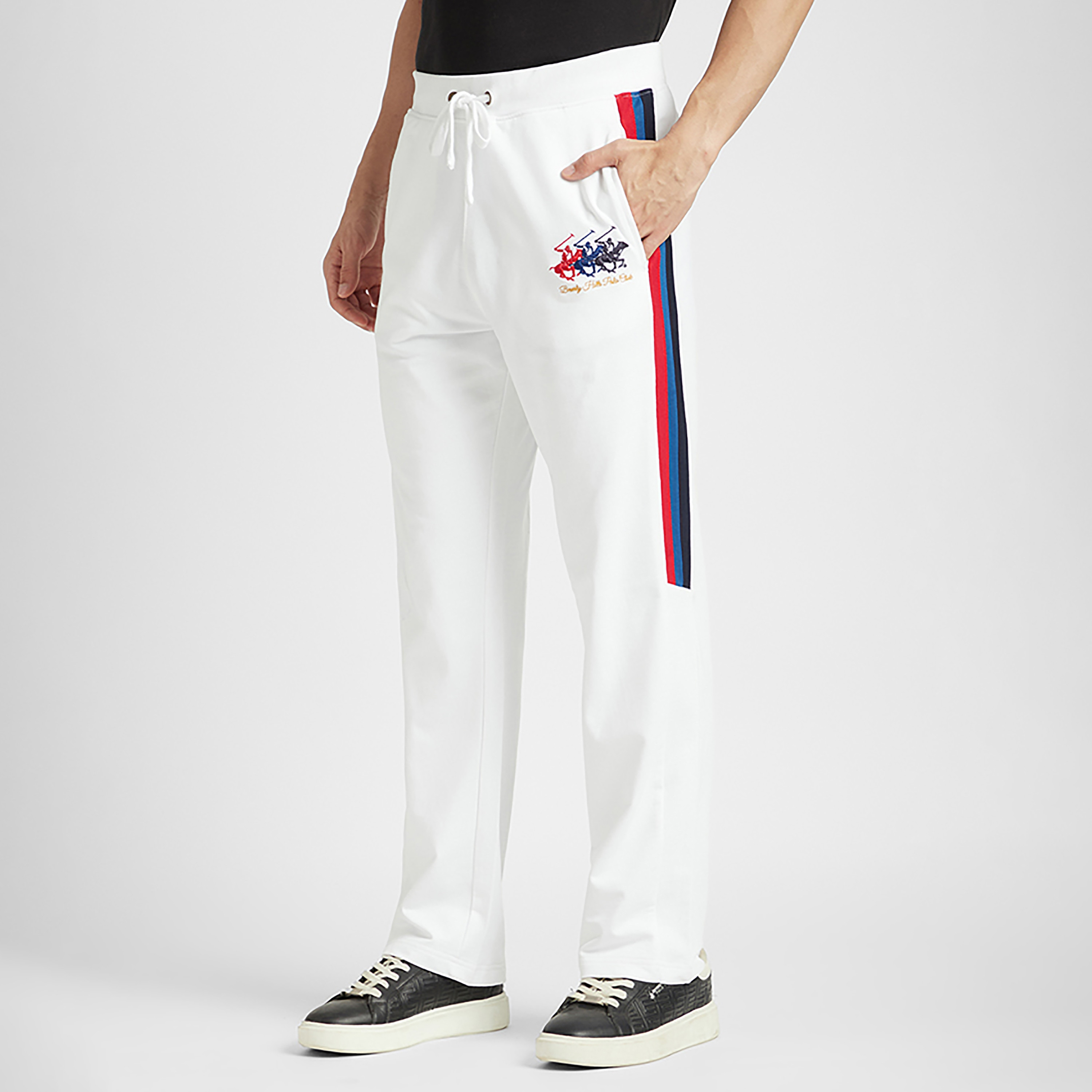 بنطلون رياضي رجالي سادة برباط شد وخصر متوسط الارتفاع من بيفرلي هيلز بولو كلوب-men-clothing-bottoms-joggers-image-9