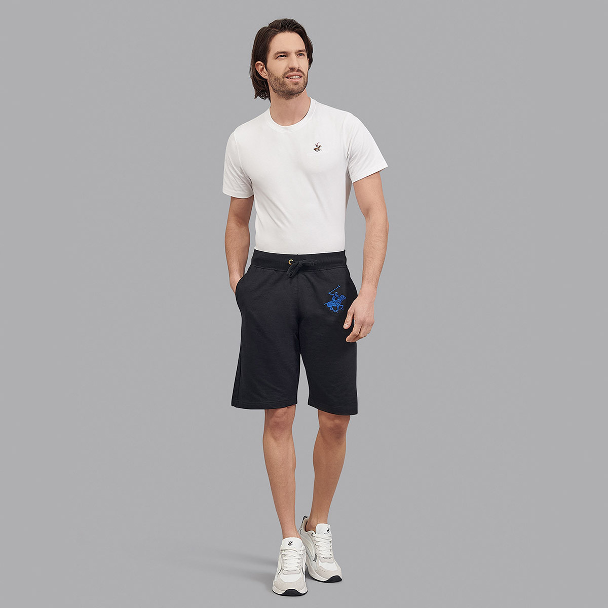 شورتز بيفرلي هيلز بولو كلوب بلون اسود سادة برباط مع جيب خاص للرجال-men-clothing-bottoms-shorts-image-6