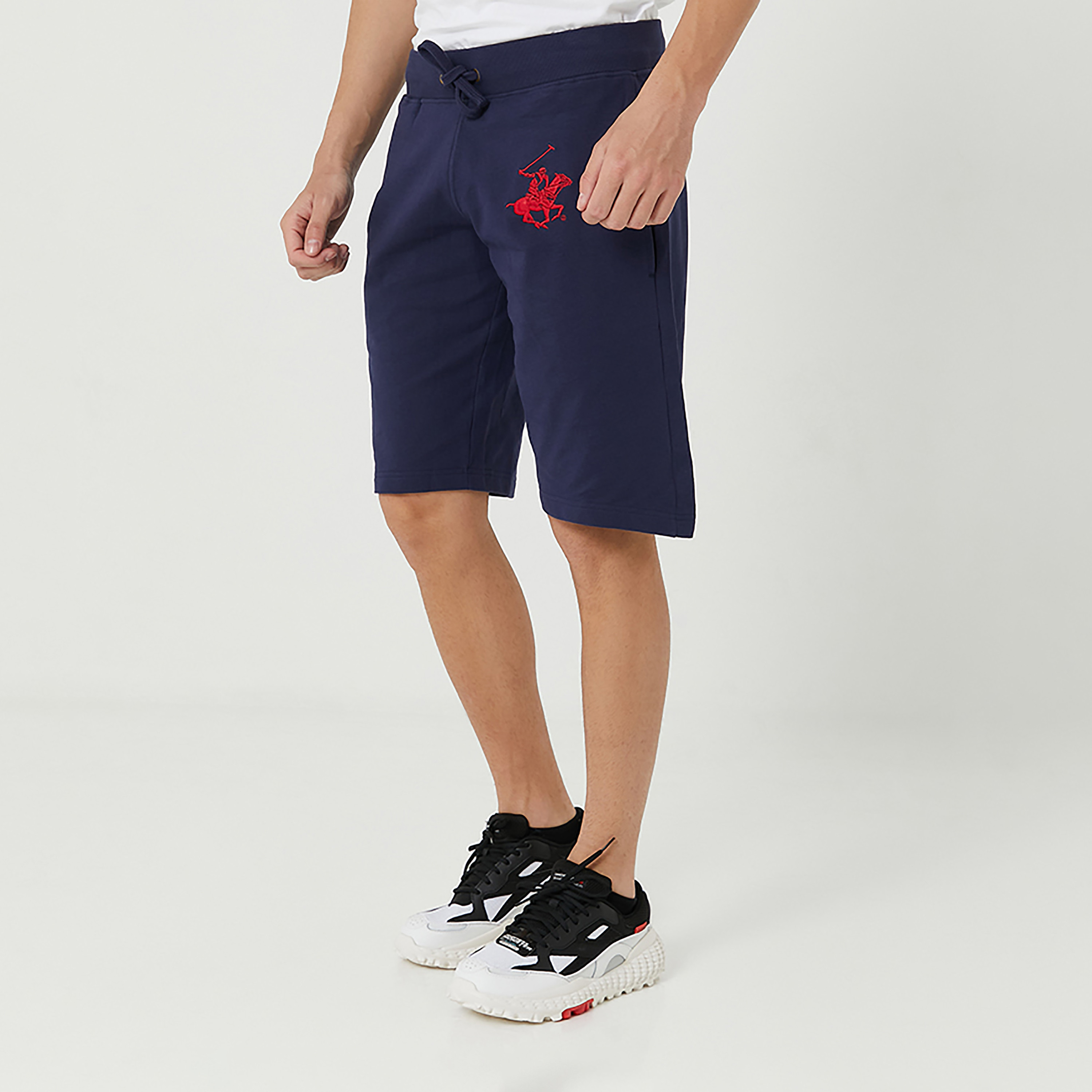 Beverly Hills Polo Club Logo Mid-Rise Drawstring Shorts-men-clothing-bottoms-shorts-image-1