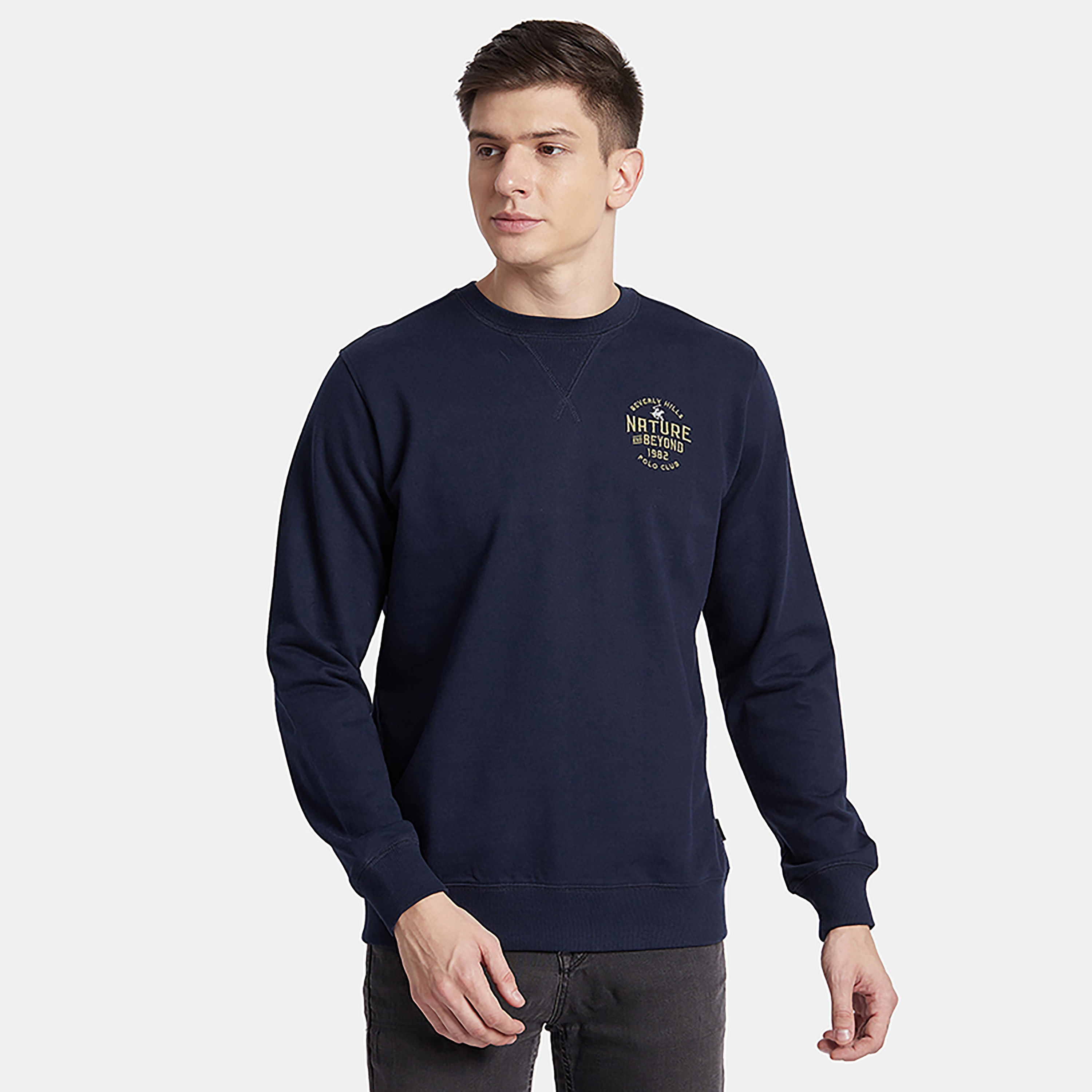 Beverly Hills Polo Club Logo Crew Neck Sweatshirt-men-winterwear-hoodiesandsweatshirts-image-1