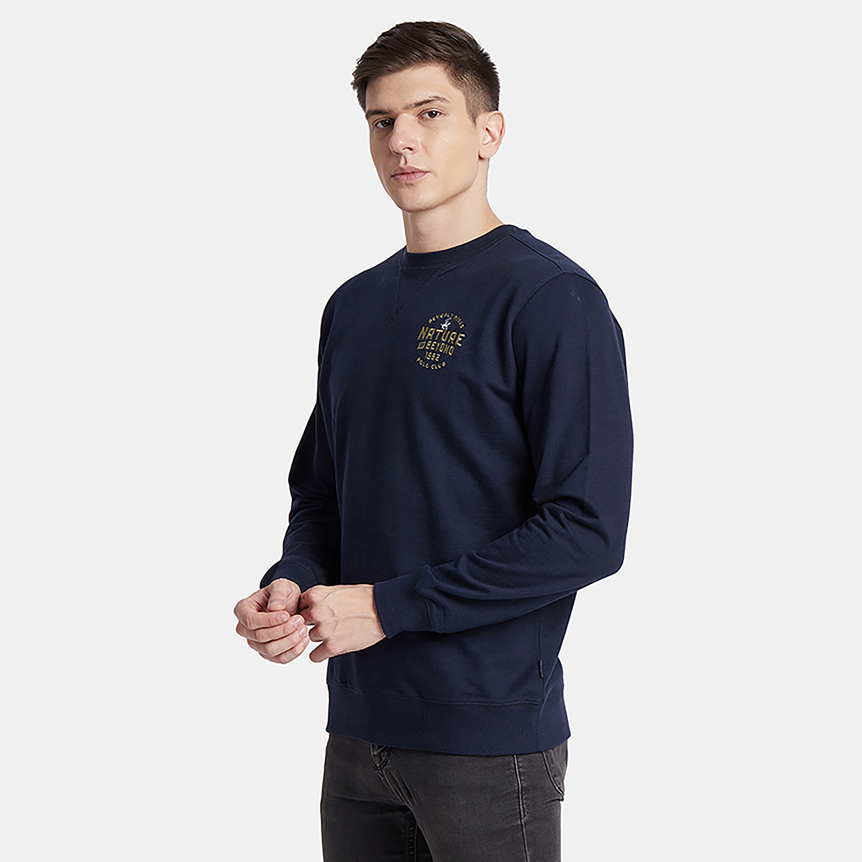 Beverly Hills Polo Club Logo Crew Neck Sweatshirt-men-winterwear-hoodiesandsweatshirts-image-3