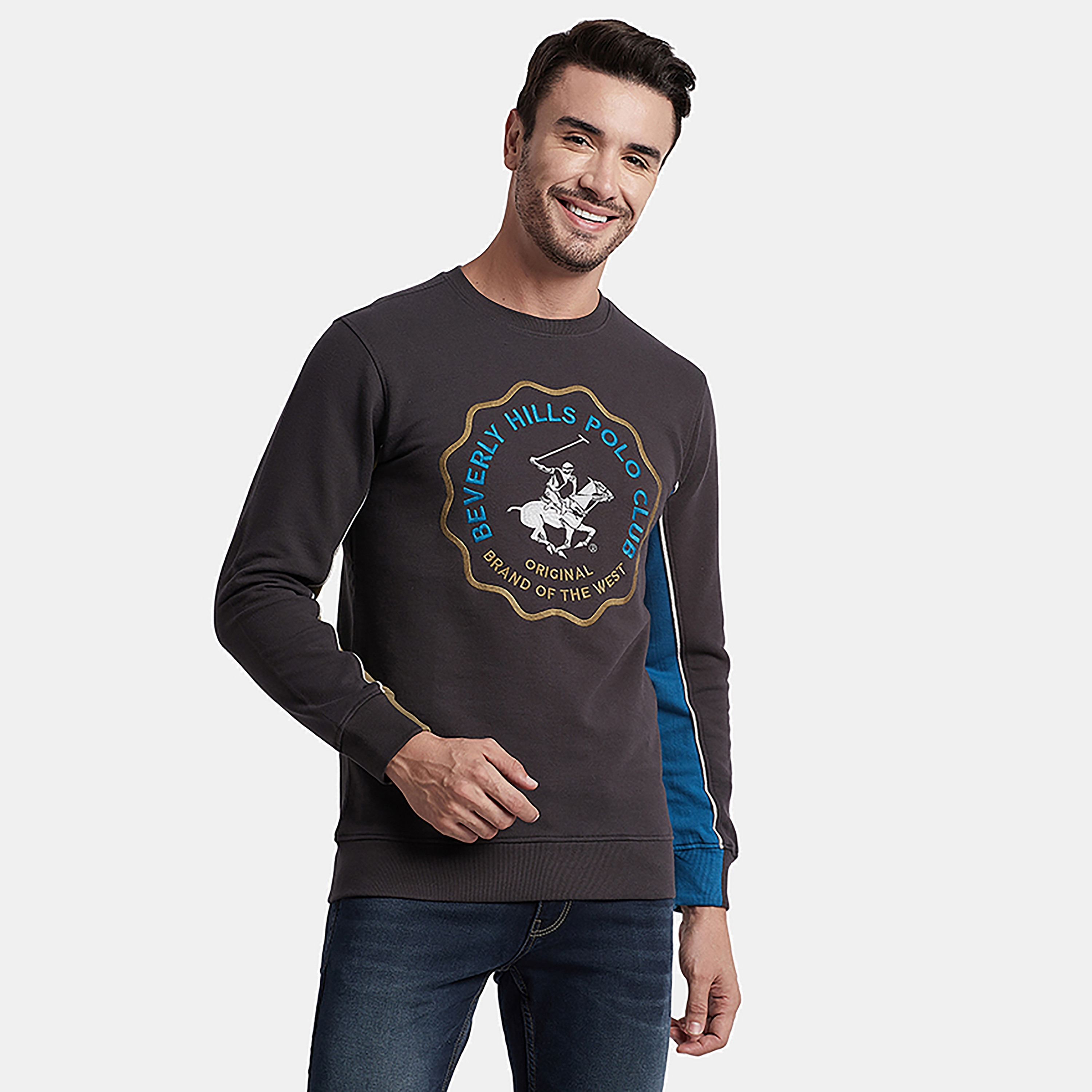 سويت شيرت من بيفرلي هيلز بولو كلوب بياقة مستديرة مع مطرز بشعار-men-winterwear-hoodiesandsweatshirts-image-1