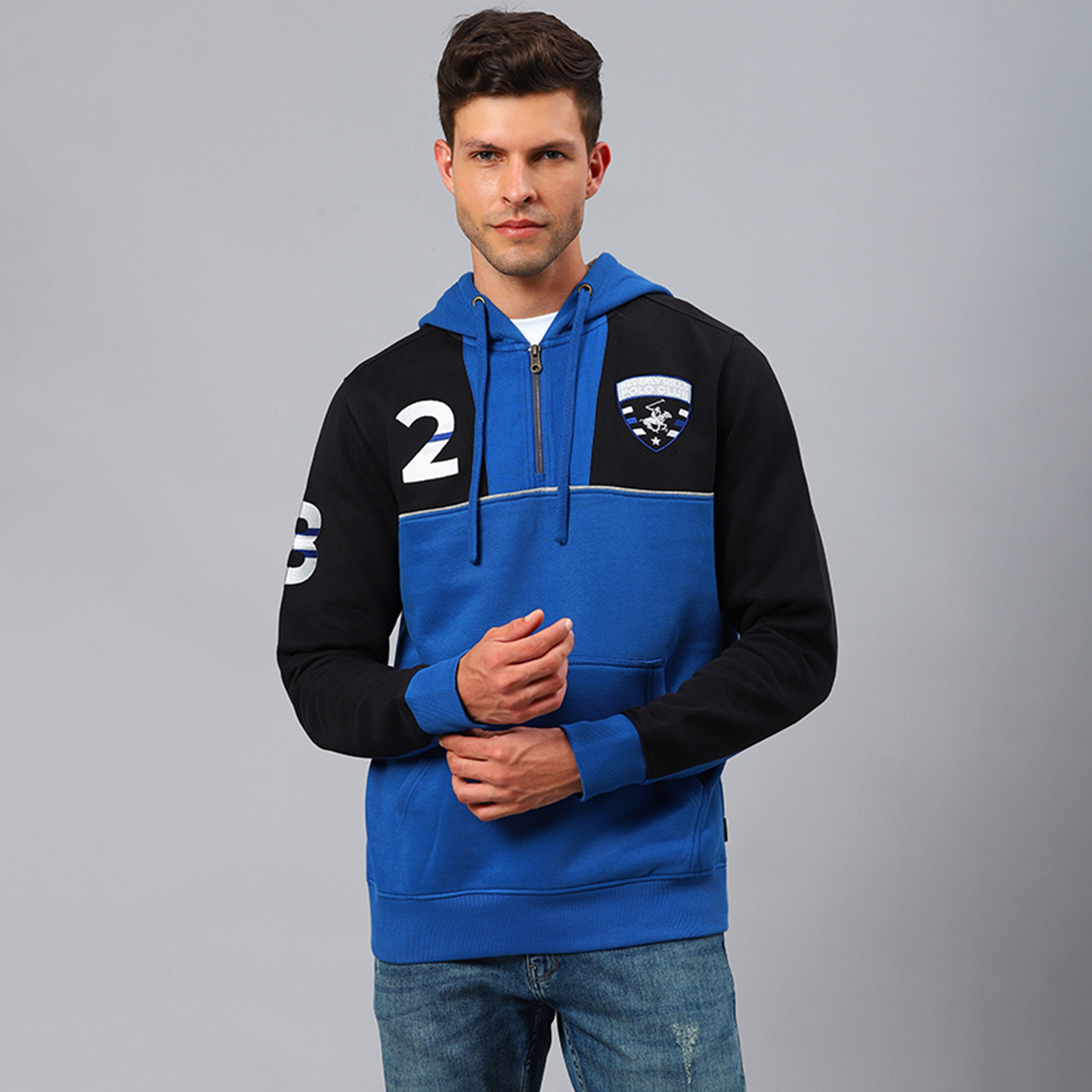 Beverly Hills Polo Club Men's Solid Fleece Pop-Over Hoodie-men-winterwear-hoodiesandsweatshirts-image-1