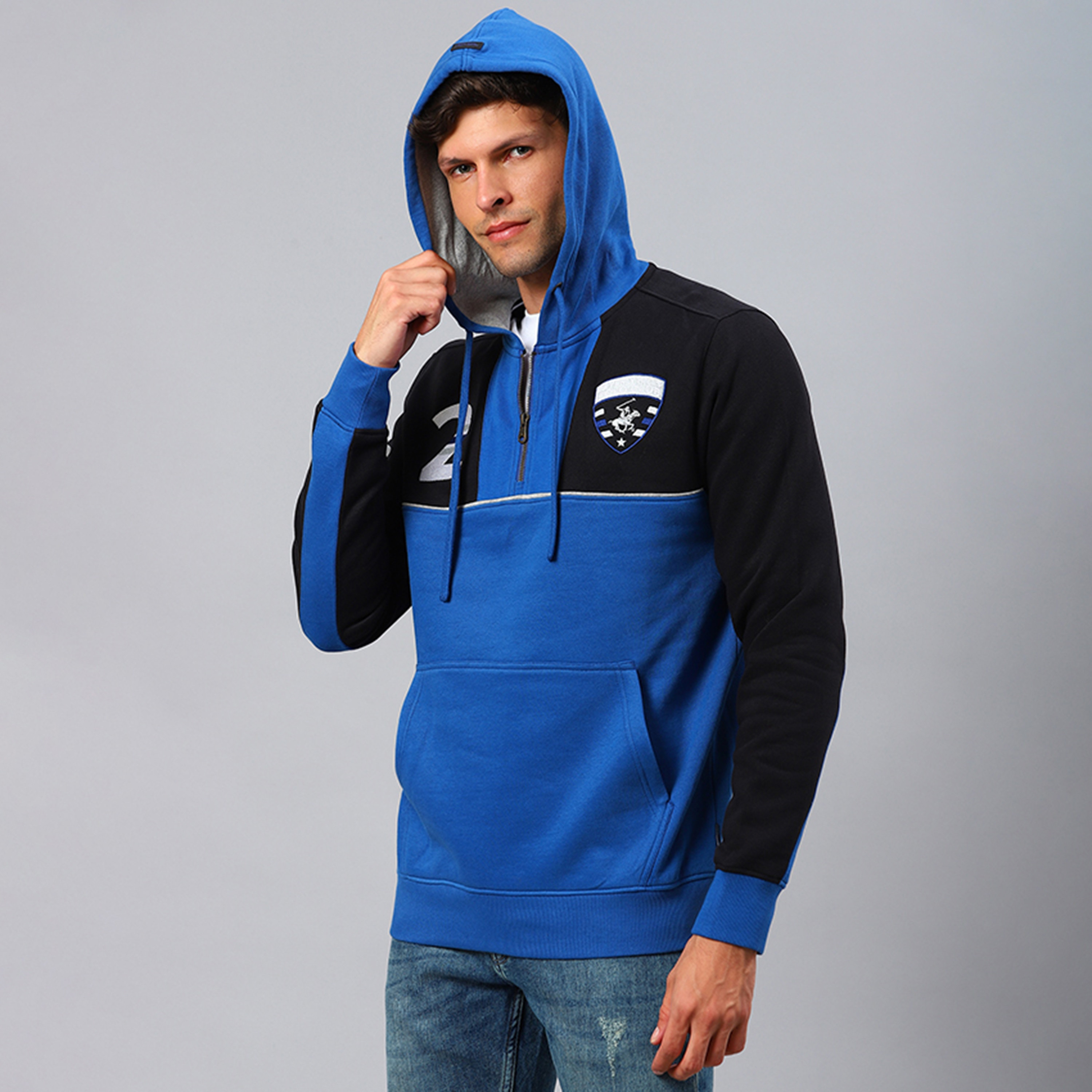 Beverly Hills Polo Club Men's Solid Fleece Pop-Over Hoodie-men-winterwear-hoodiesandsweatshirts-image-2