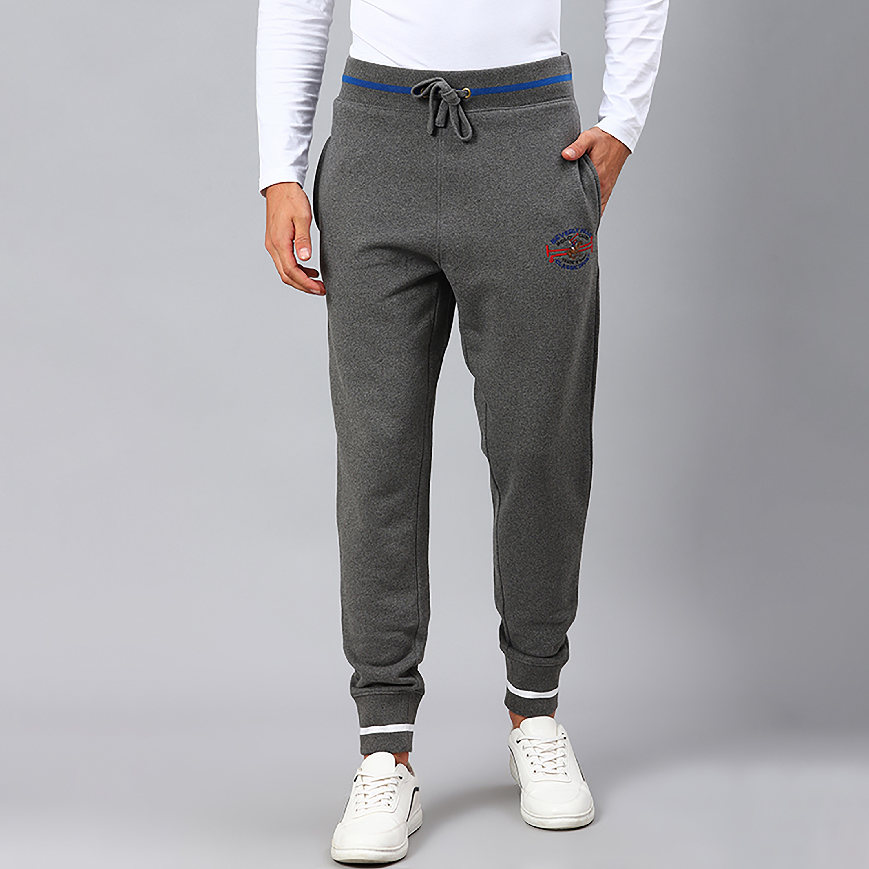 Beverly Hills Polo Club Plain Mid Waist Drawstring Joggers-men-clothing-bottoms-joggers-image-1