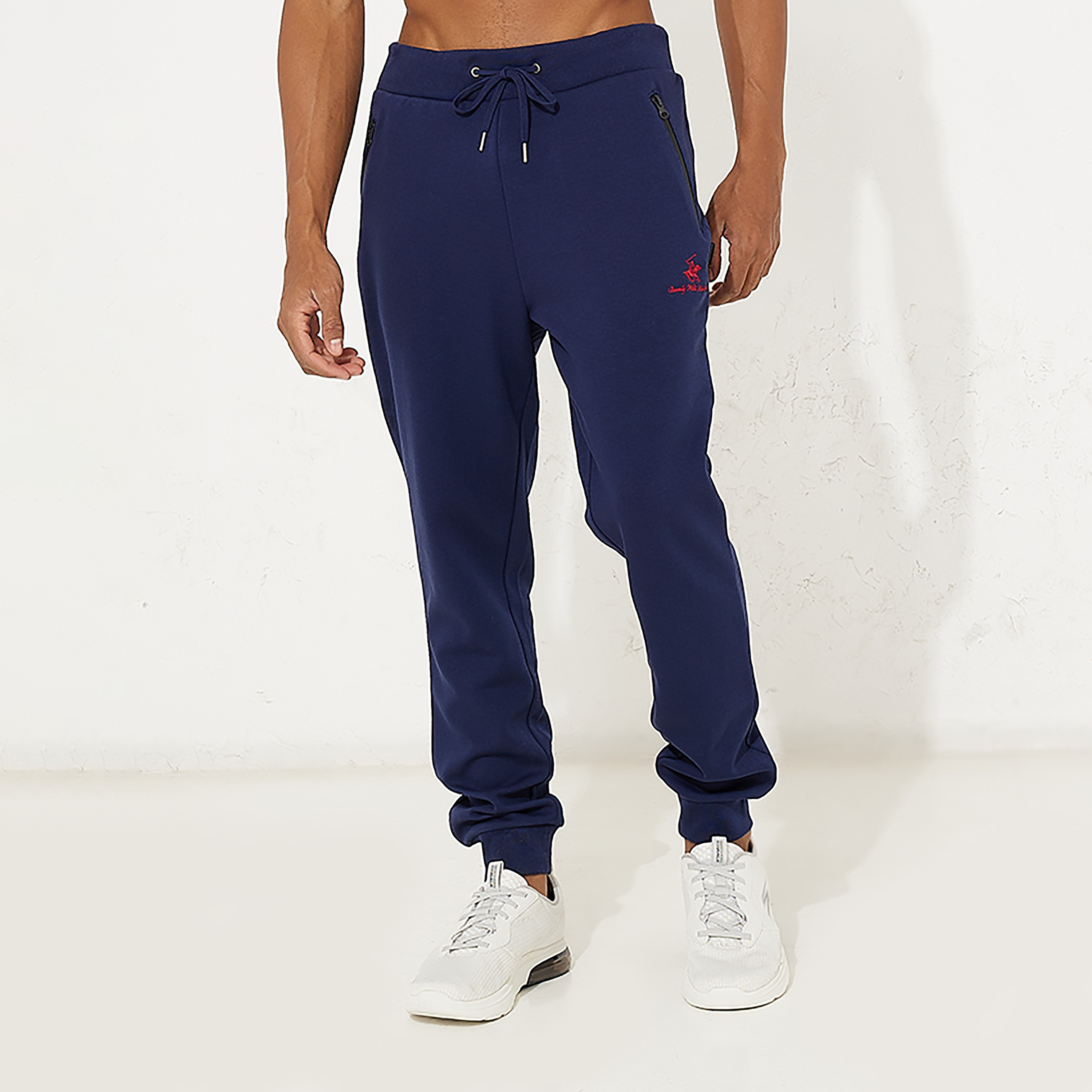 بنطال رياضي بيفرلي هيلز بولو كلوب سادة متوسط ​​الارتفاع برباط للرجال-men-clothing-bottoms-joggers-image-5