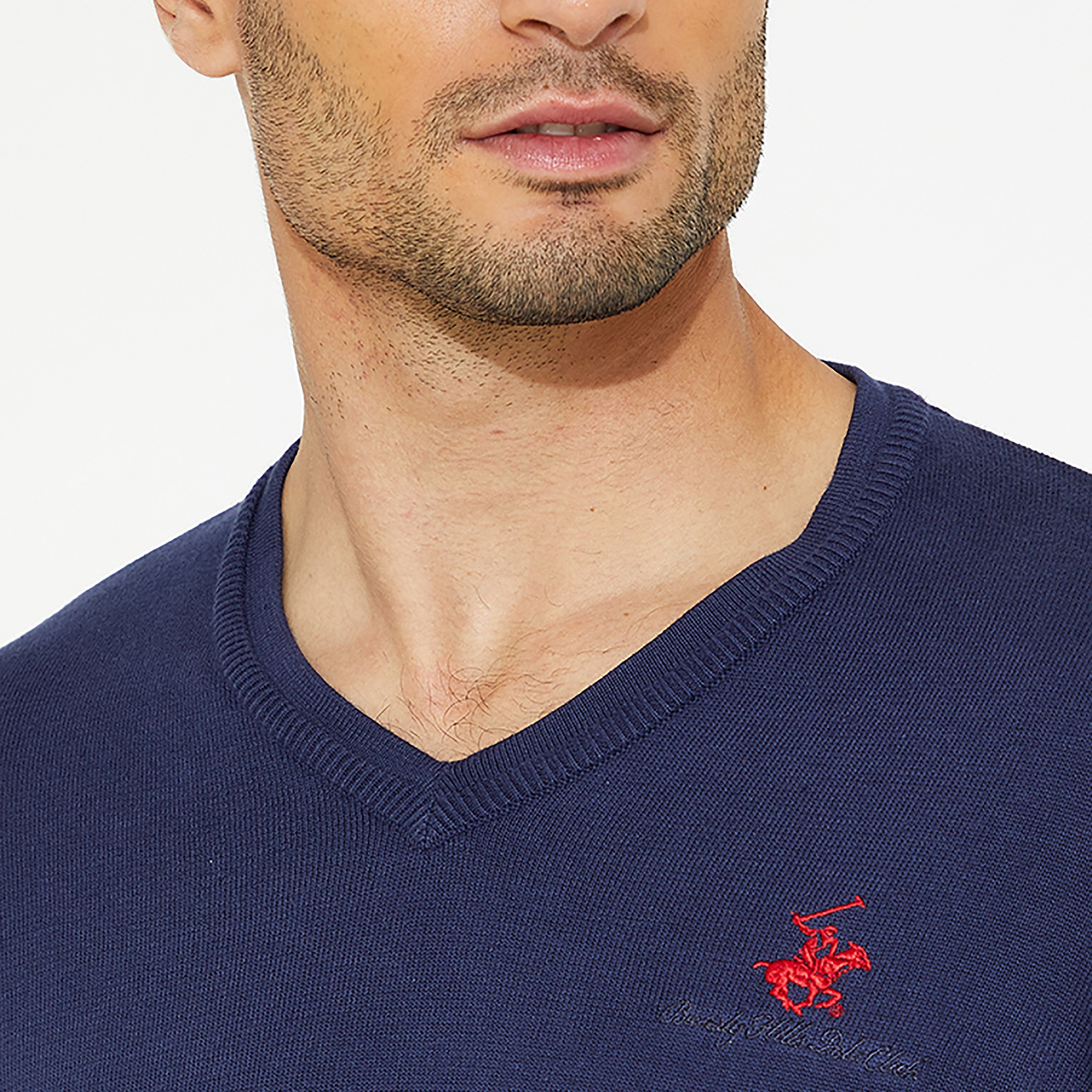 Beverly Hills Polo Club Embroidered Logo V-Neck Long Sleeves Pullover-men-clothing-sweatersandpullovers-image-3