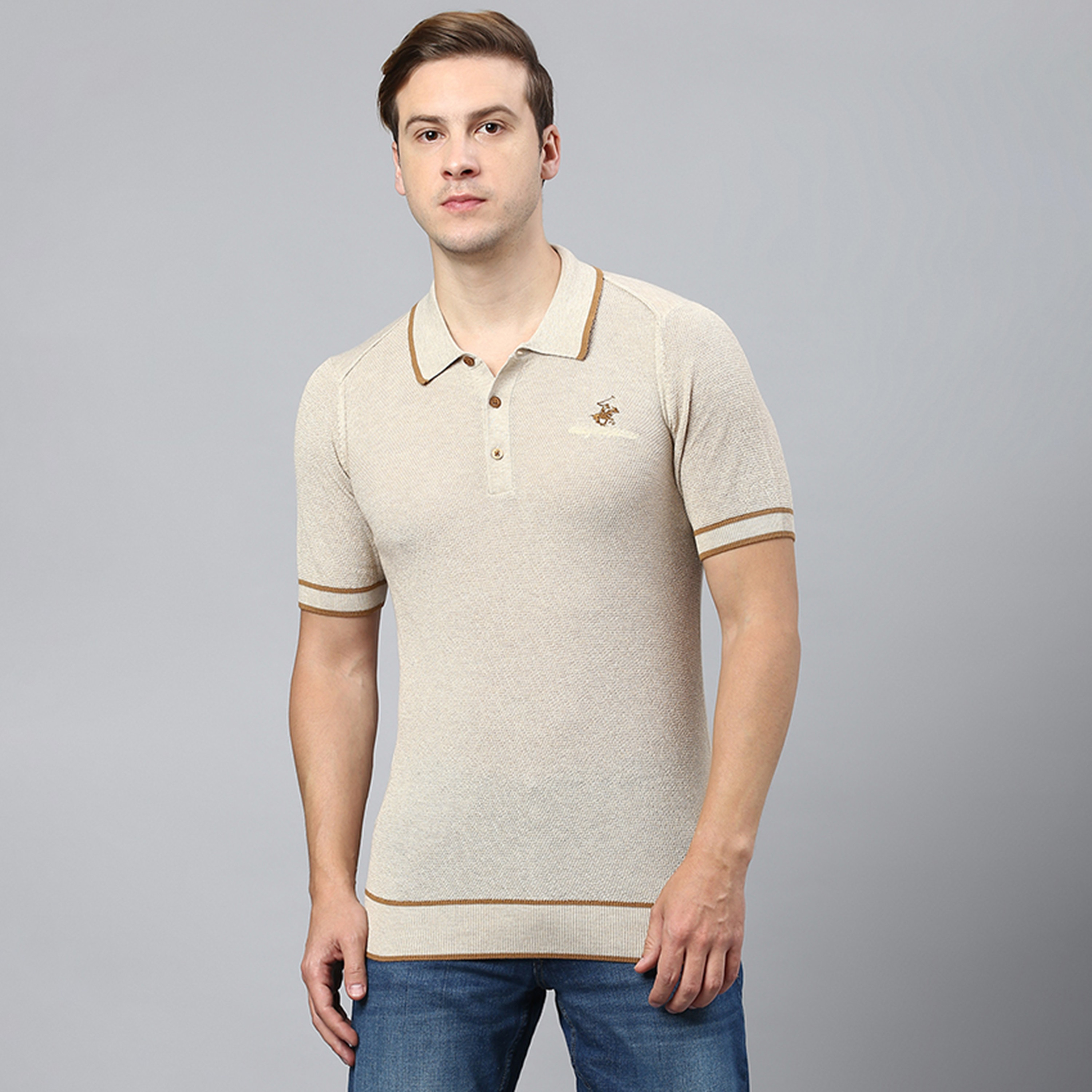 سويتر بولو من بيفرلي هيلز بولو كلوب بياقة وأكمام قصيرة مع شعار بمطرز-men-clothing-sweatersandpullovers-image-5