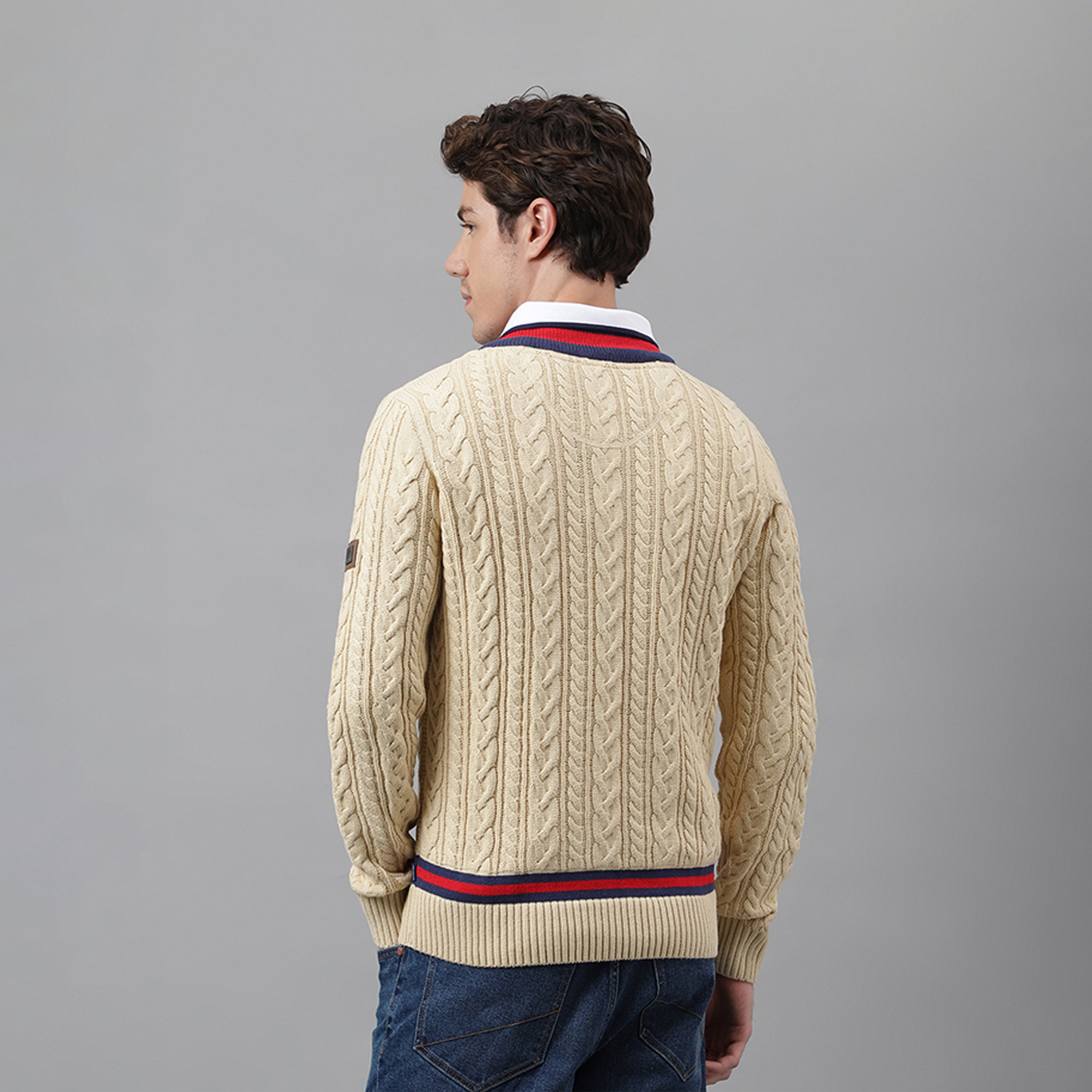 Beverly Hills Polo Club Textured V-neck Long Sleeve Woven Pullover-men-clothing-sweatersandpullovers-image-4