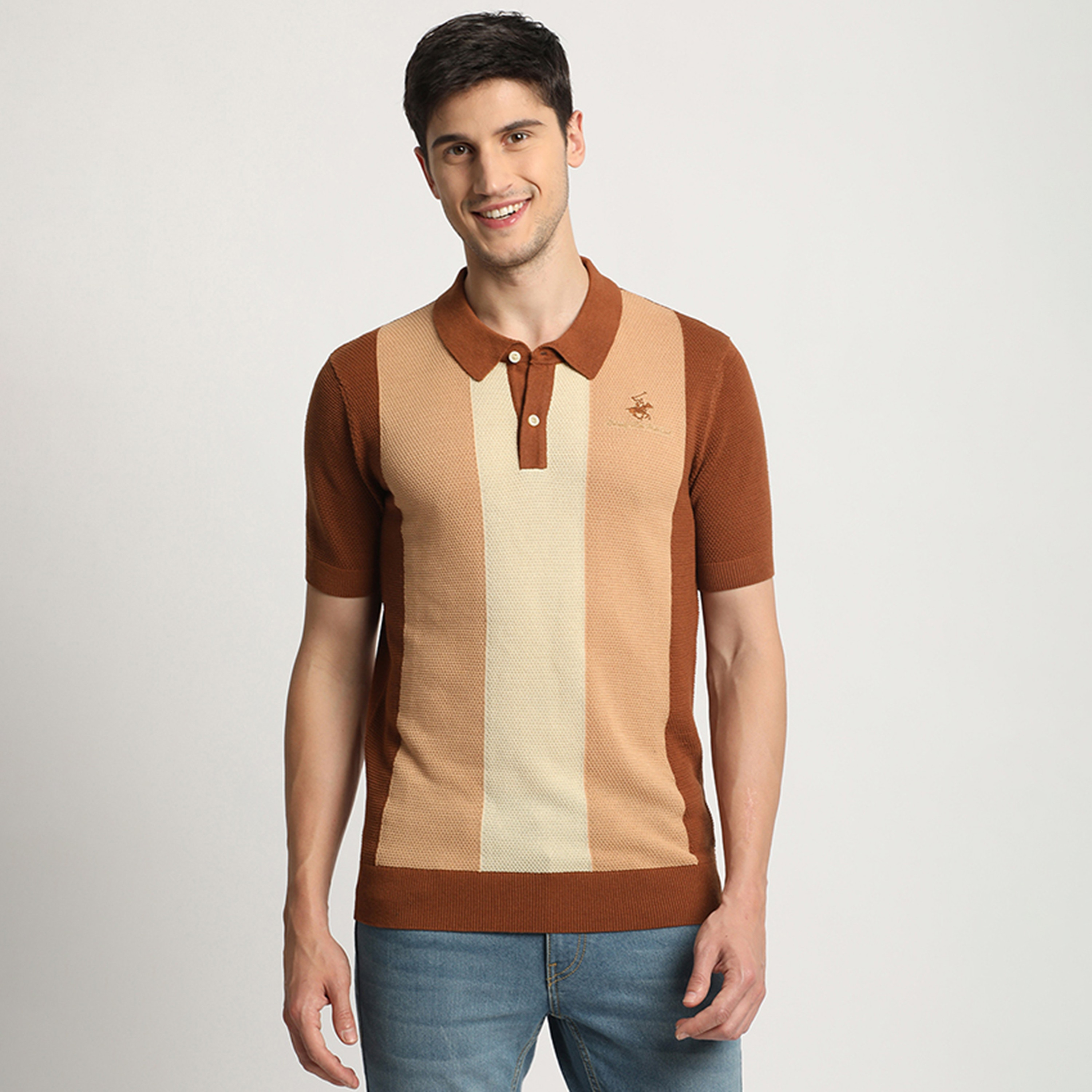 تي شيرت بولو من بيفرلي هيلز بولو كلوب وأكمام قصيرة مع كولور بلوك-men-clothing-tshirtsandpolos-polos-image-5