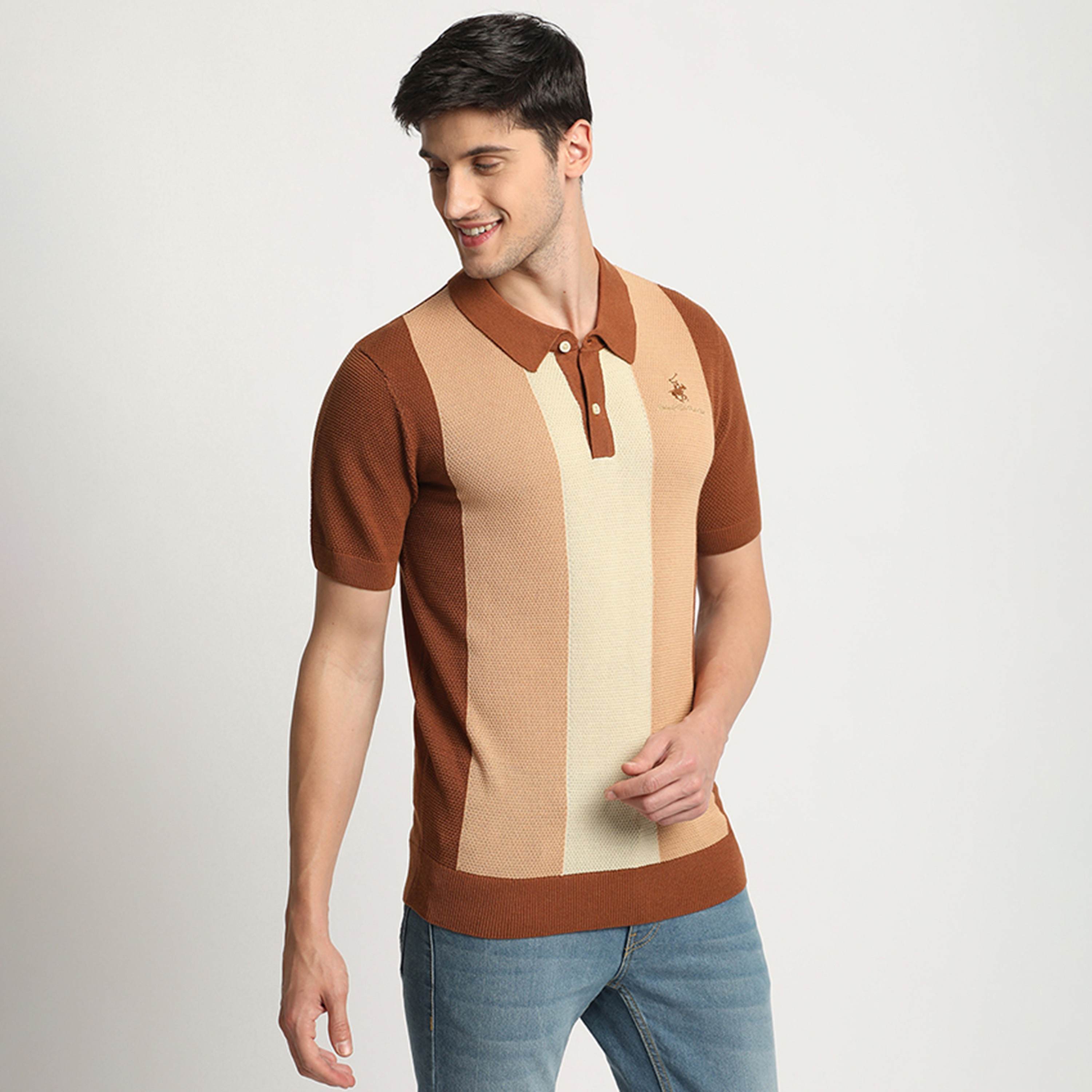 تي شيرت بولو من بيفرلي هيلز بولو كلوب وأكمام قصيرة مع كولور بلوك-men-clothing-tshirtsandpolos-polos-image-7