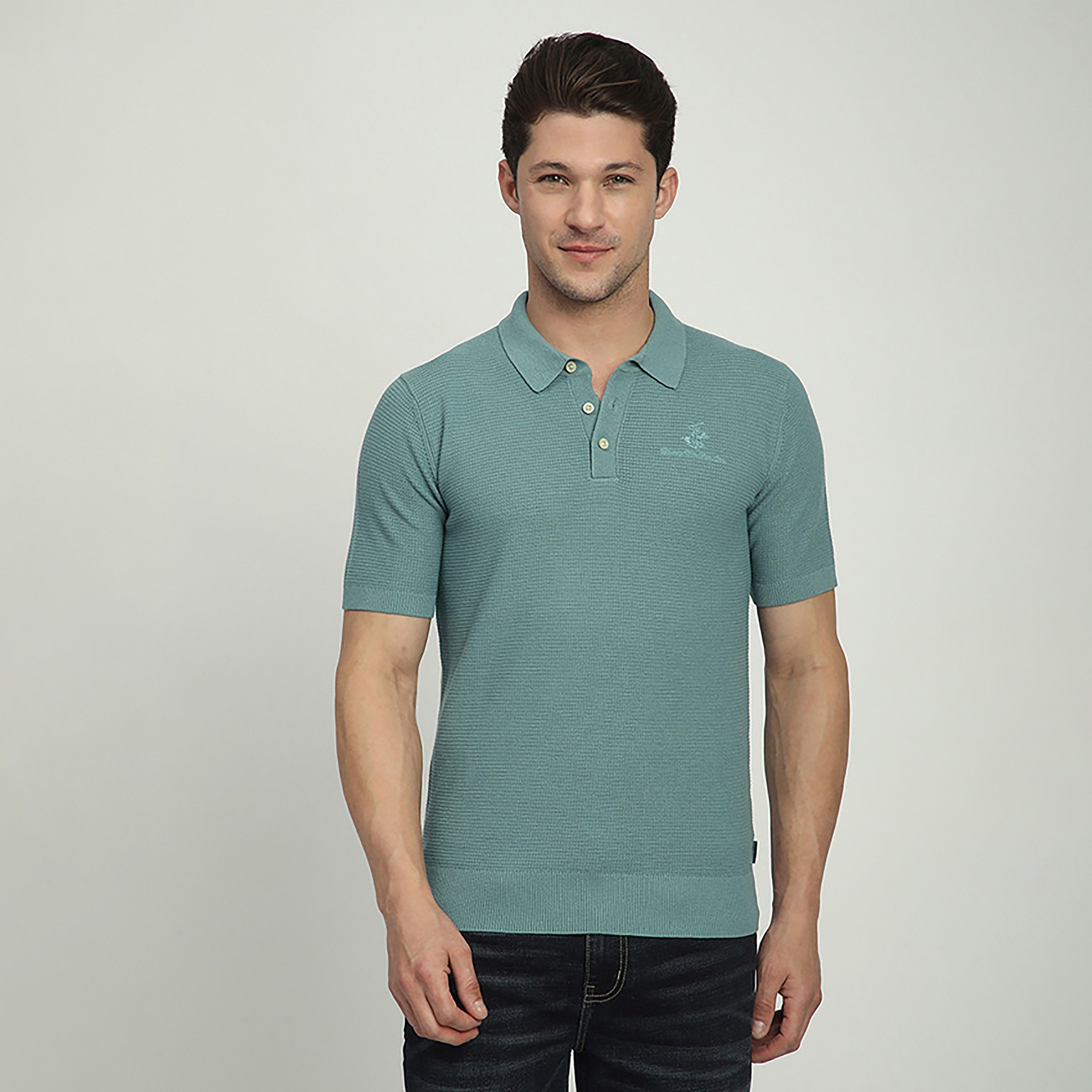 تي شيرت بولو رجالي بأكمام قصيرة وياقة منقوش من بيفرلي هيلز بولو كلوب-men-clothing-tshirtsandpolos-polos-image-1