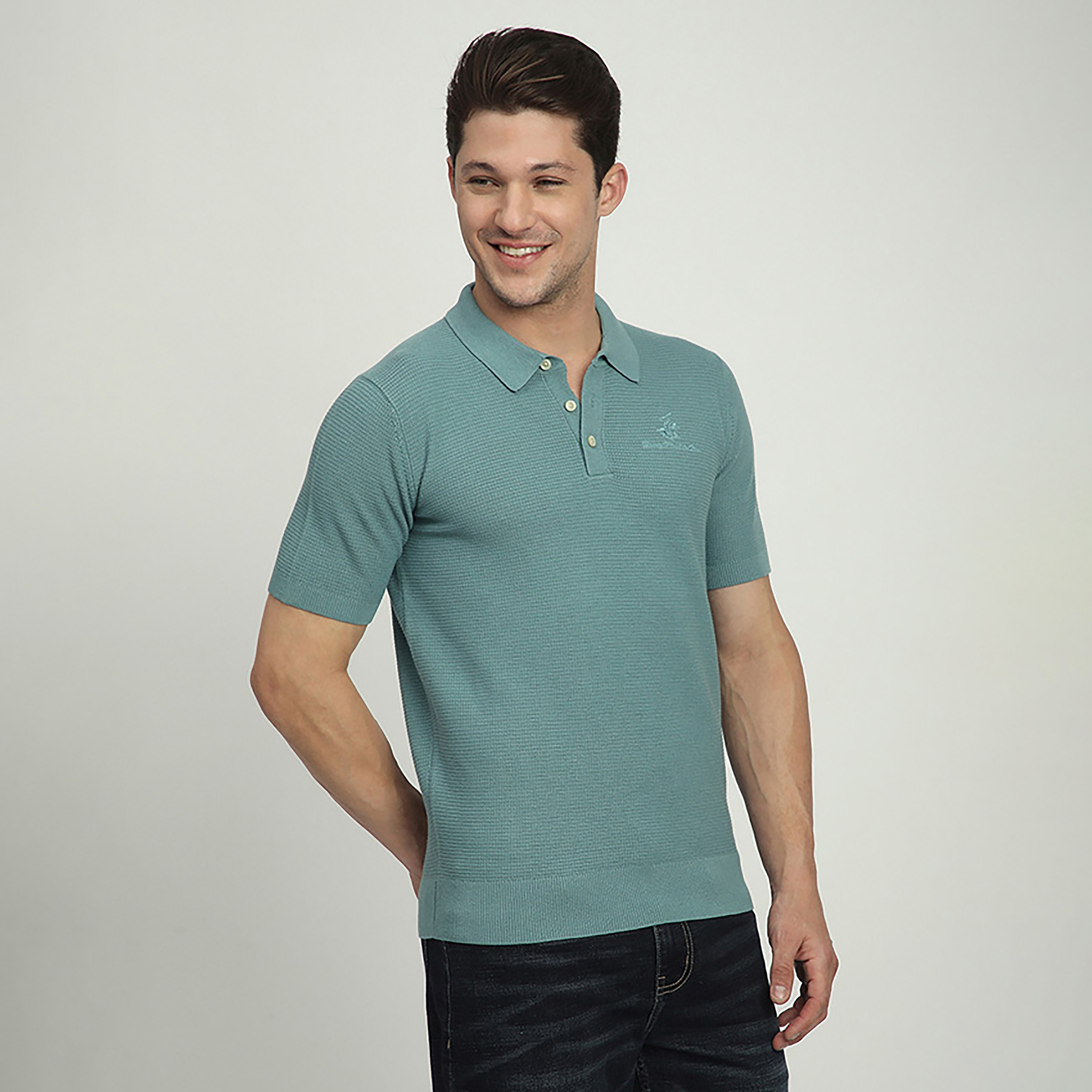 تي شيرت بولو رجالي بأكمام قصيرة وياقة منقوش من بيفرلي هيلز بولو كلوب-men-clothing-tshirtsandpolos-polos-image-3
