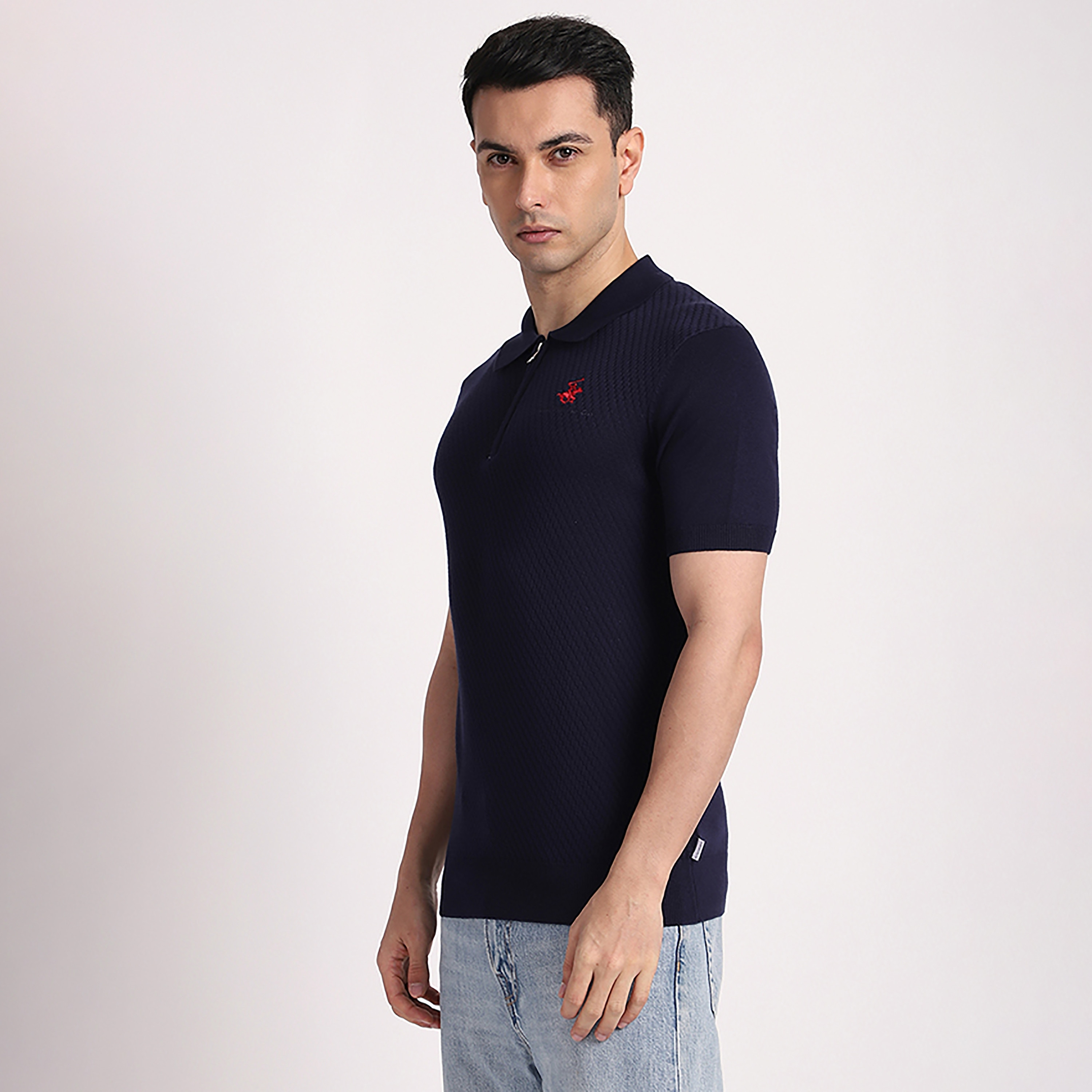 تي شيرت بولو رجالي بأكمام قصيرة وياقة منقوش من بيفرلي هيلز بولو كلوب-men-clothing-tshirtsandpolos-polos-image-2