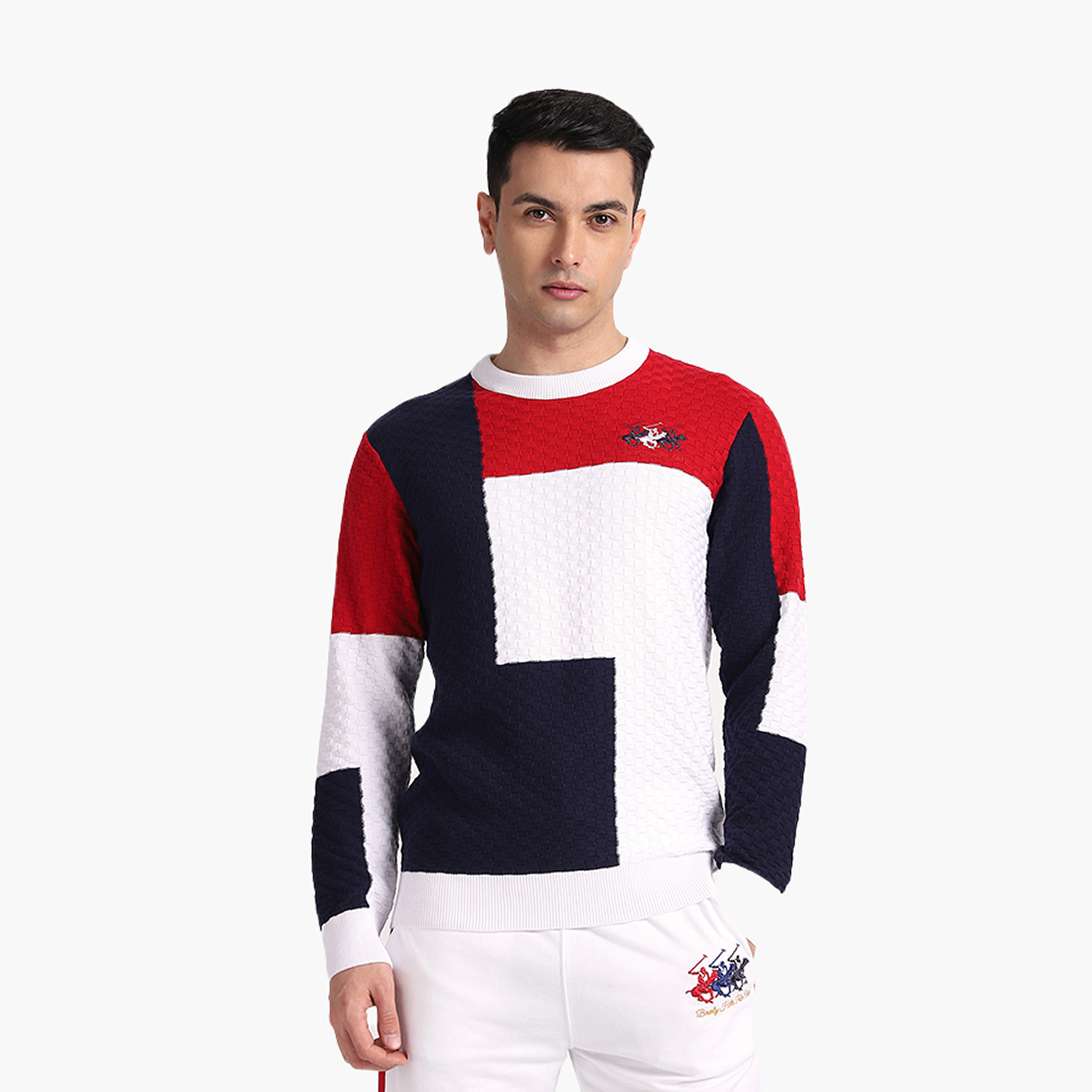 بلوفر رجالي ملون وياقة دائرية وأكمام طويلة من بيفرلي هيلز بولو كلوب-men-clothing-sweatersandpullovers-image-1