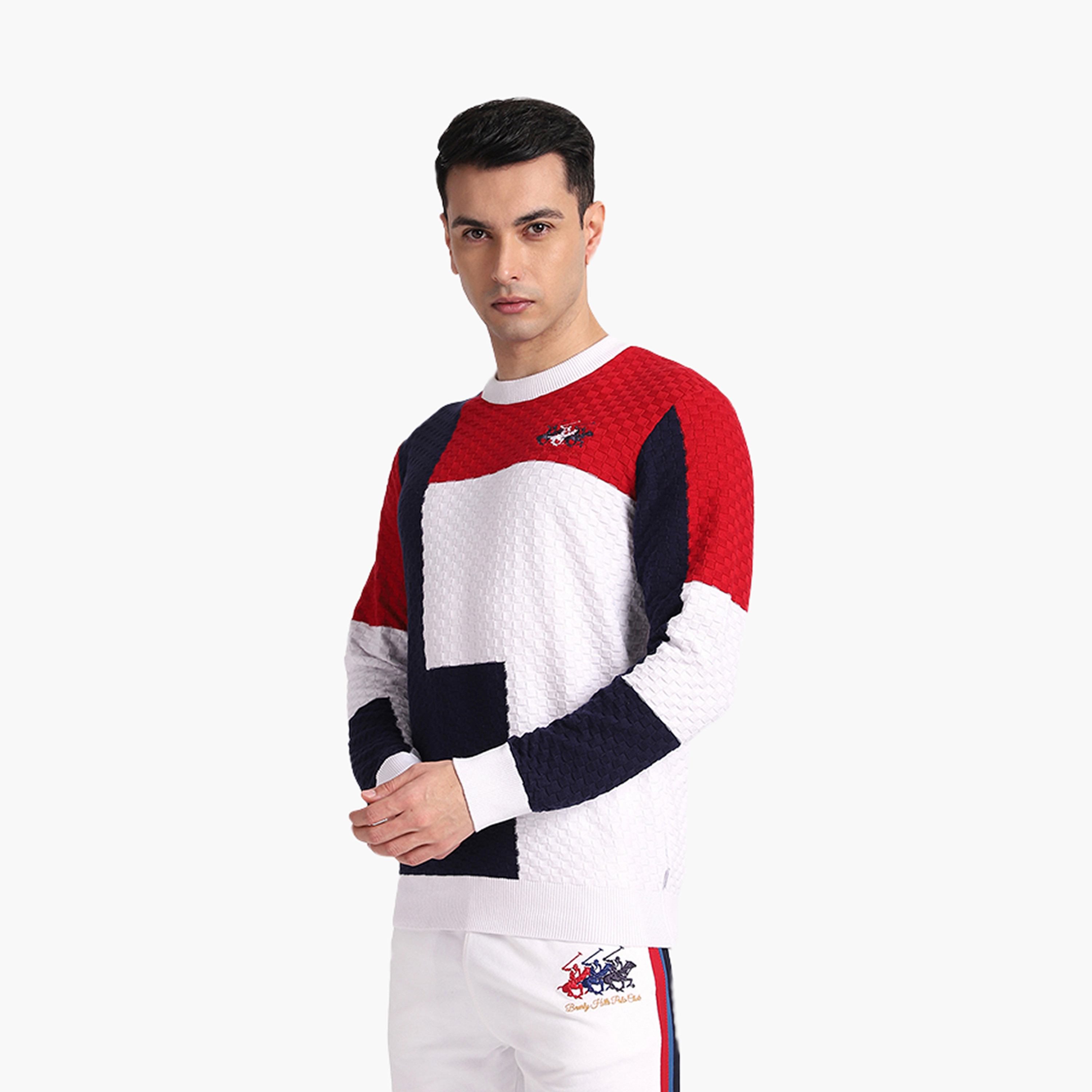 بلوفر رجالي ملون وياقة دائرية وأكمام طويلة من بيفرلي هيلز بولو كلوب-men-clothing-sweatersandpullovers-image-2