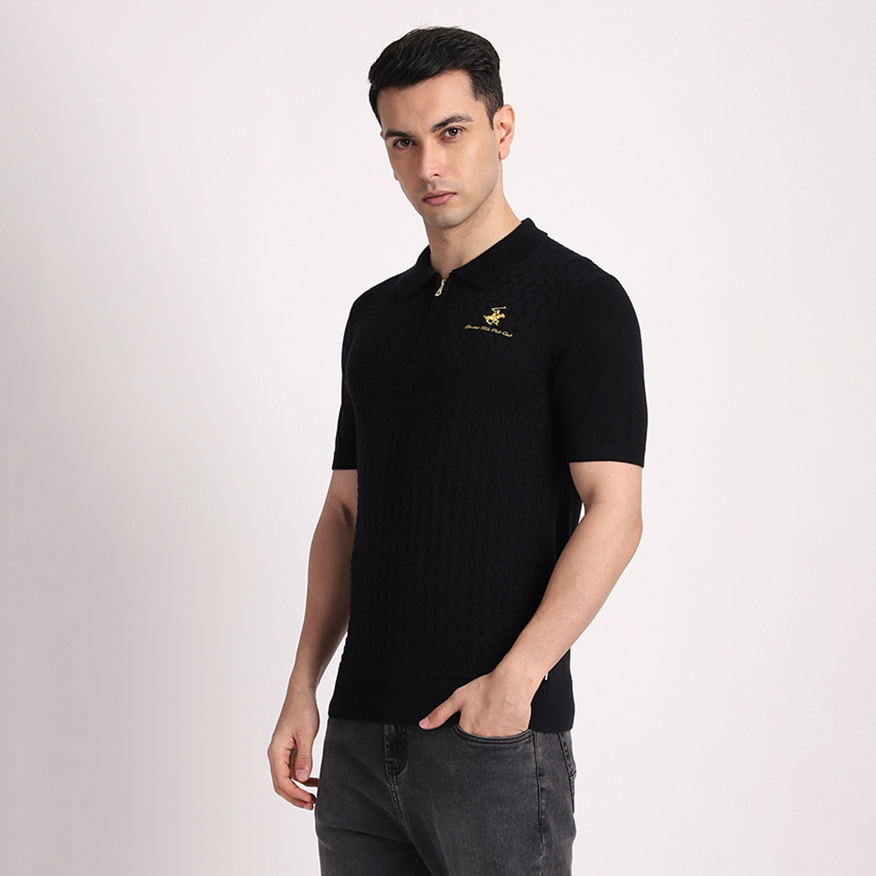Beverly Hills Polo Club Plain Collared Short Sleeves Men's Polo T-Shirt-men-clothing-tshirtsandpolos-polos-image-2