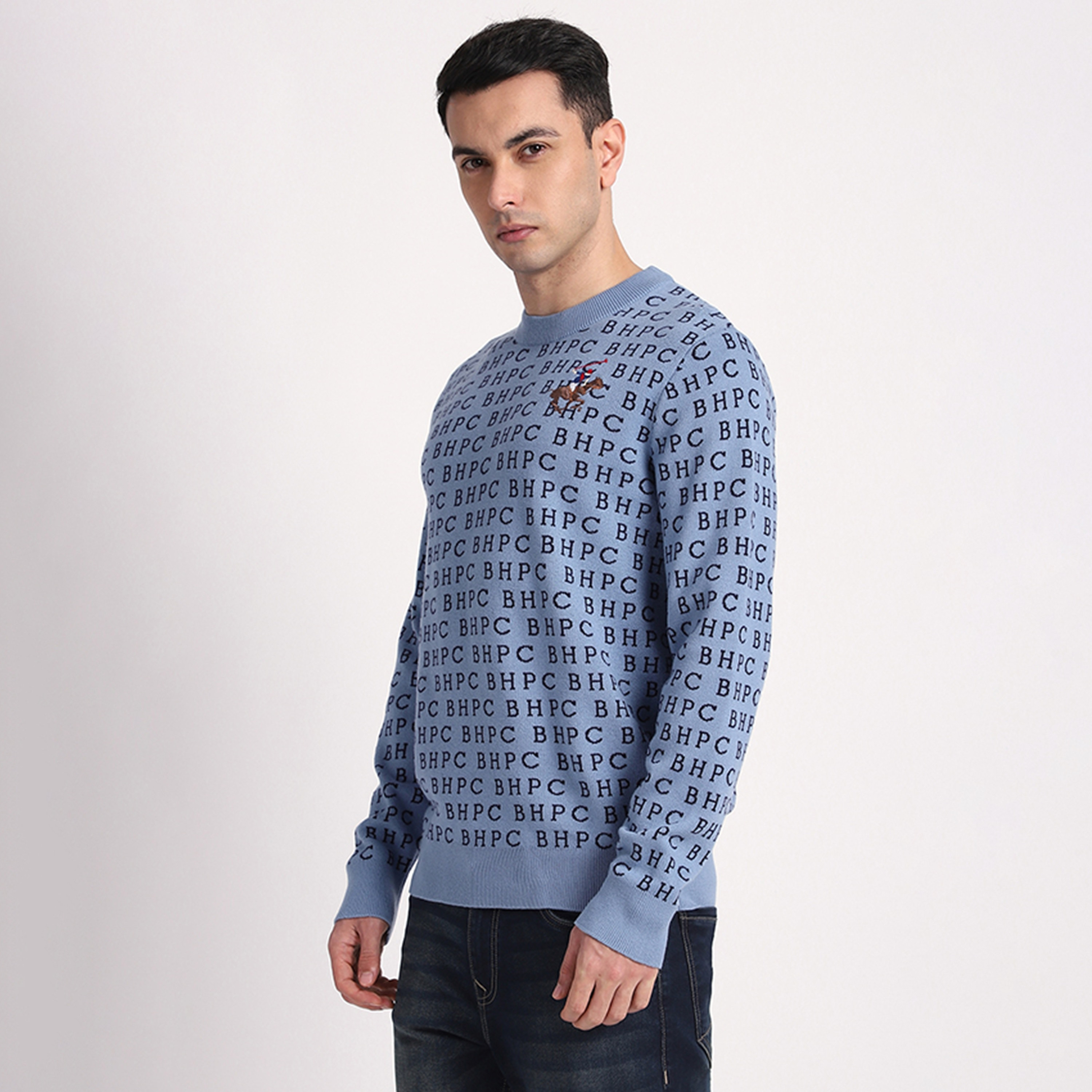 سترة رجالي بأكمام طويلة ورقبة دائرية وعبارات مطبوعة من بيفرلي هيلز بولو كلوب-men-clothing-sweatersandpullovers-image-2