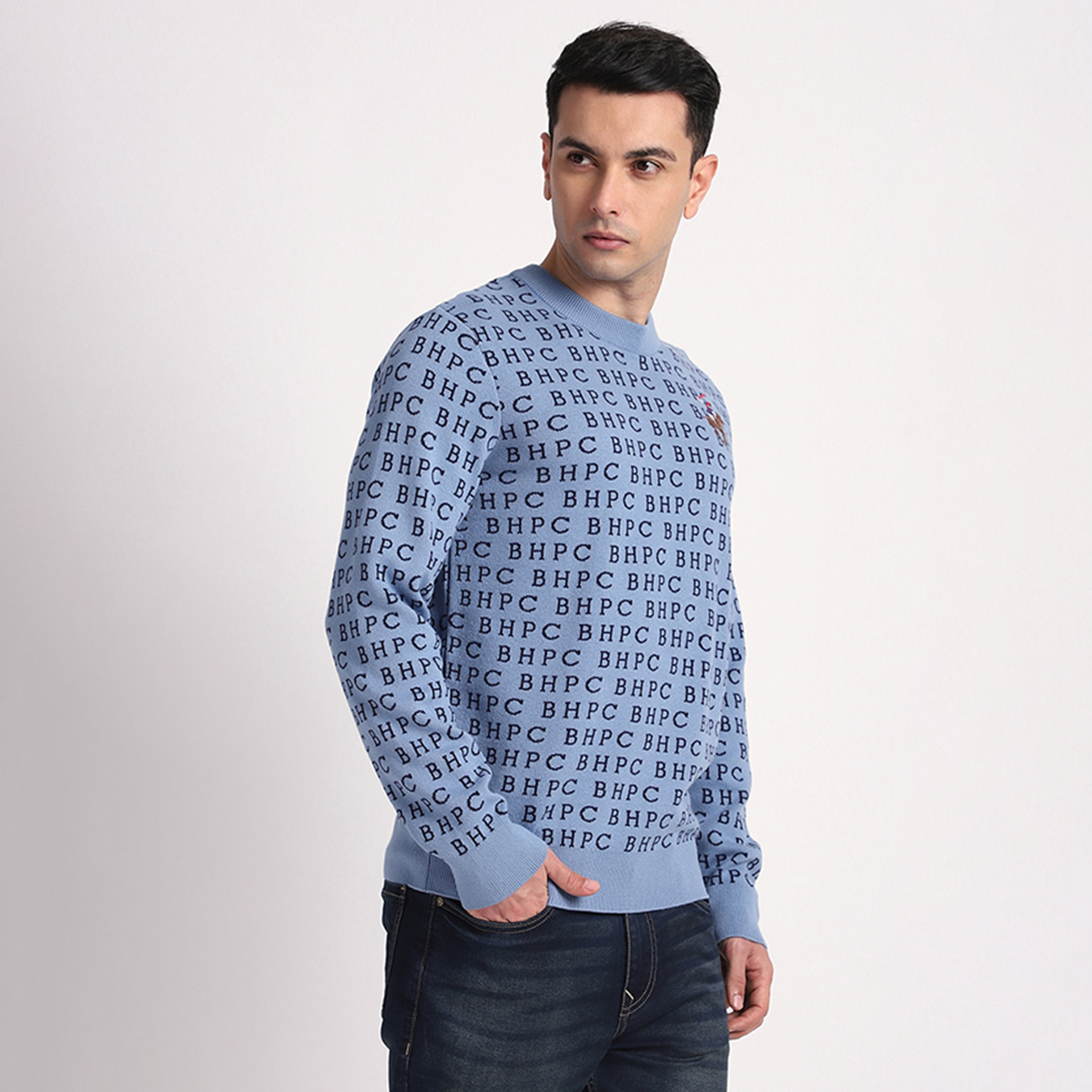 سترة رجالي بأكمام طويلة ورقبة دائرية وعبارات مطبوعة من بيفرلي هيلز بولو كلوب-men-clothing-sweatersandpullovers-image-3