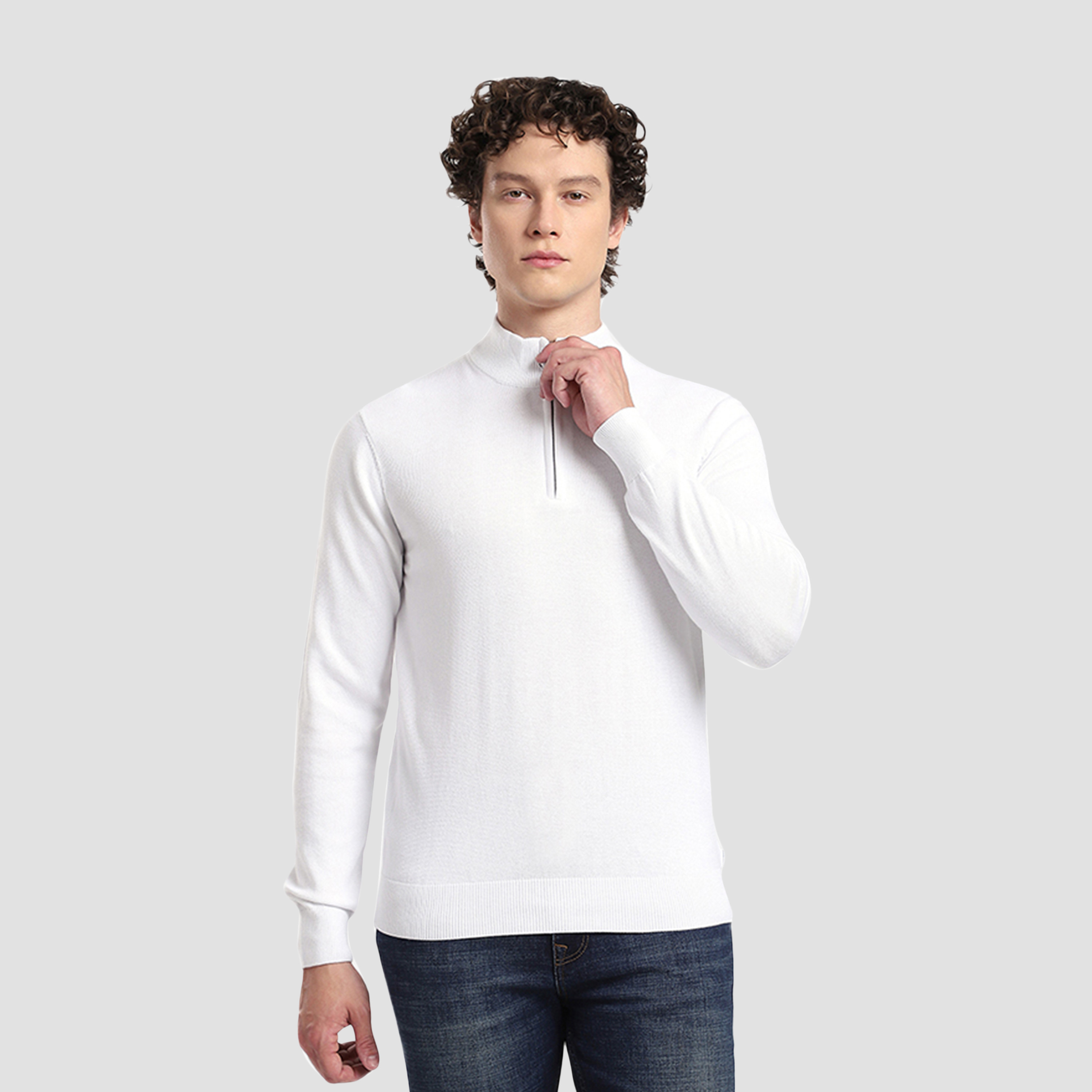 كنزة رجالية سادة برقبة عالية وأكمام طويلة بيفرلي هيلز بولو كلوب-men-clothing-sweatersandpullovers-image-1