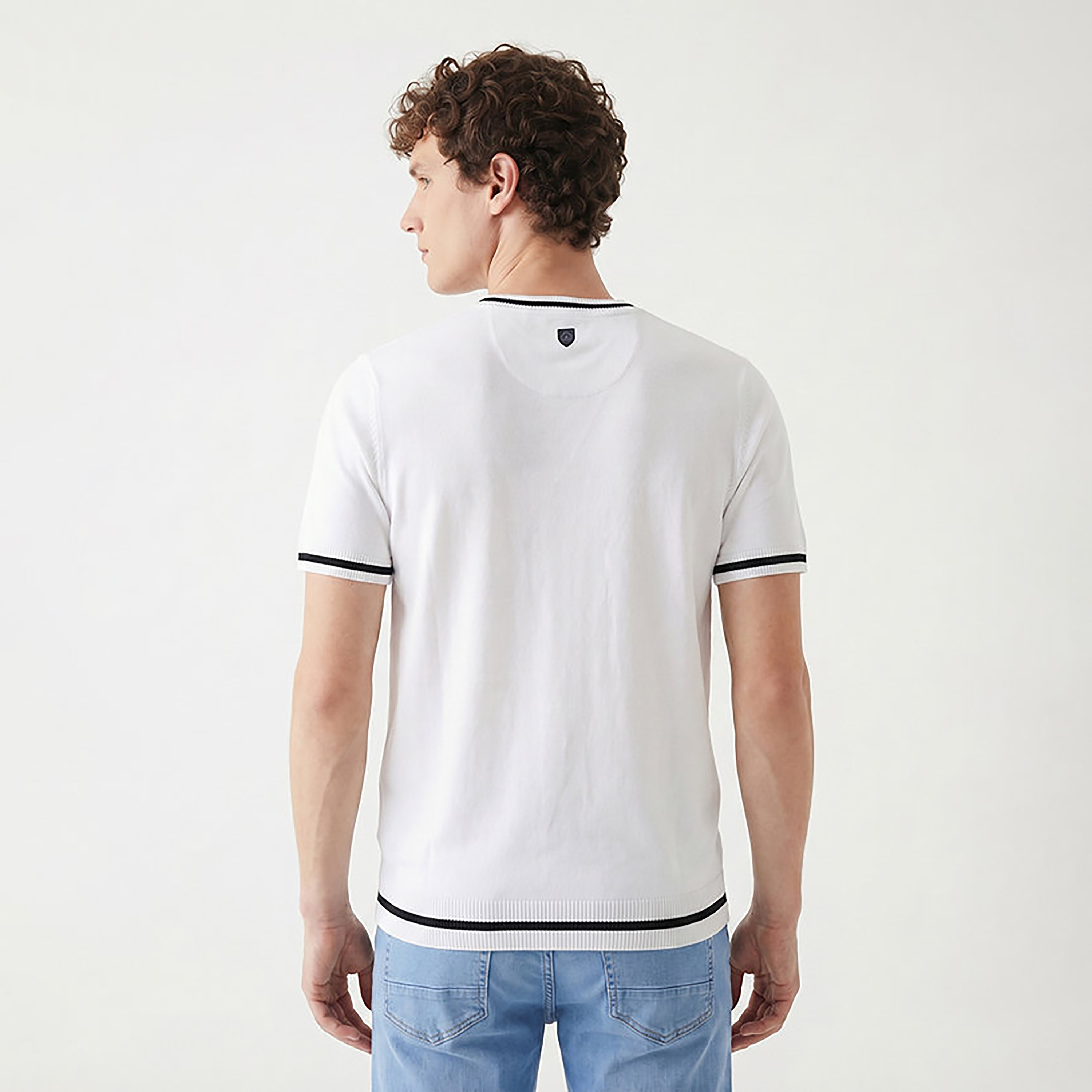 كنزة (بلوفر) للرجال محلمة وبياقة دائرية وأكمام قصيرة من بيفرلي هيلز بولو كلوب-men-clothing-sweatersandpullovers-image-5